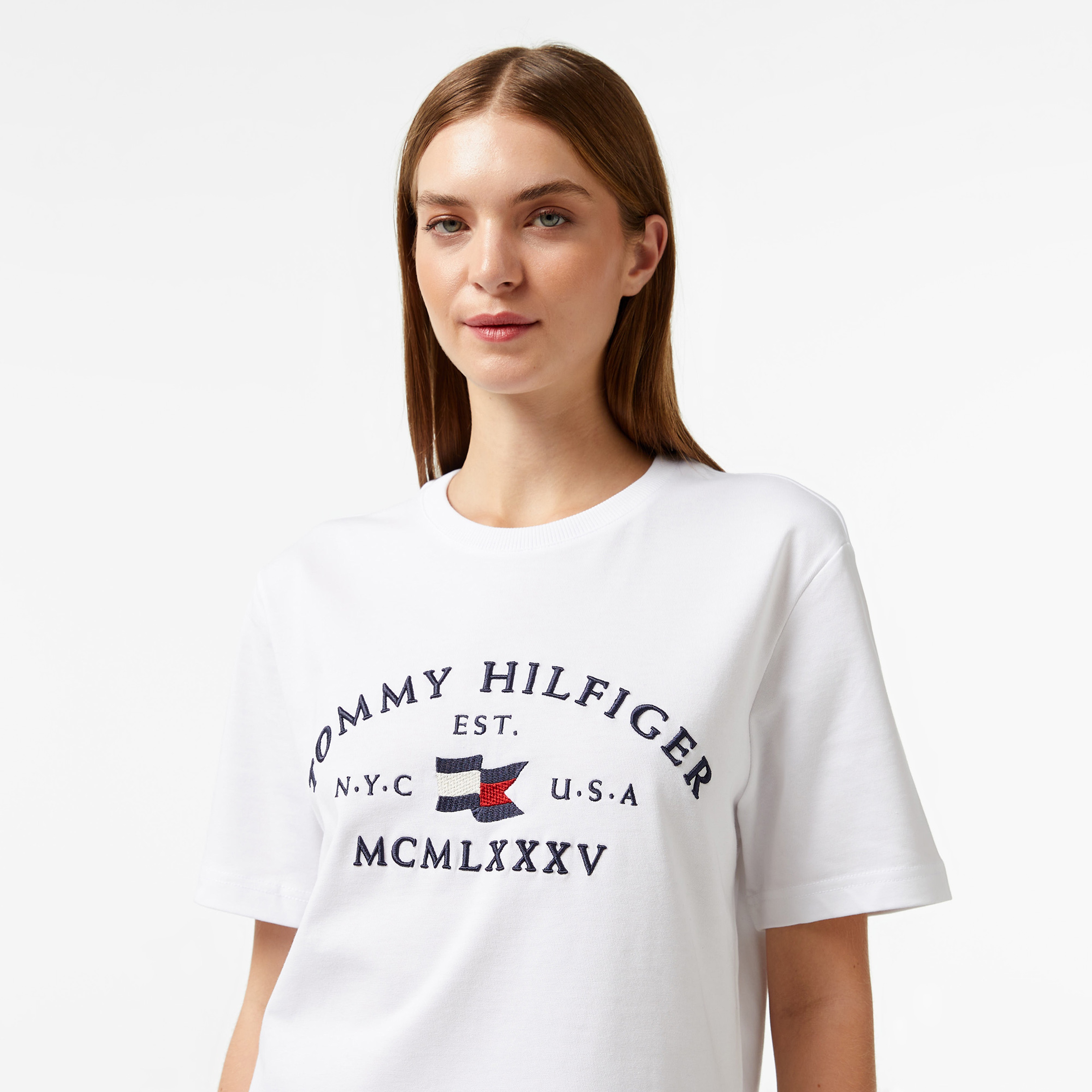 Tommy Hilfiger Erkek Beyaz T-Shirt