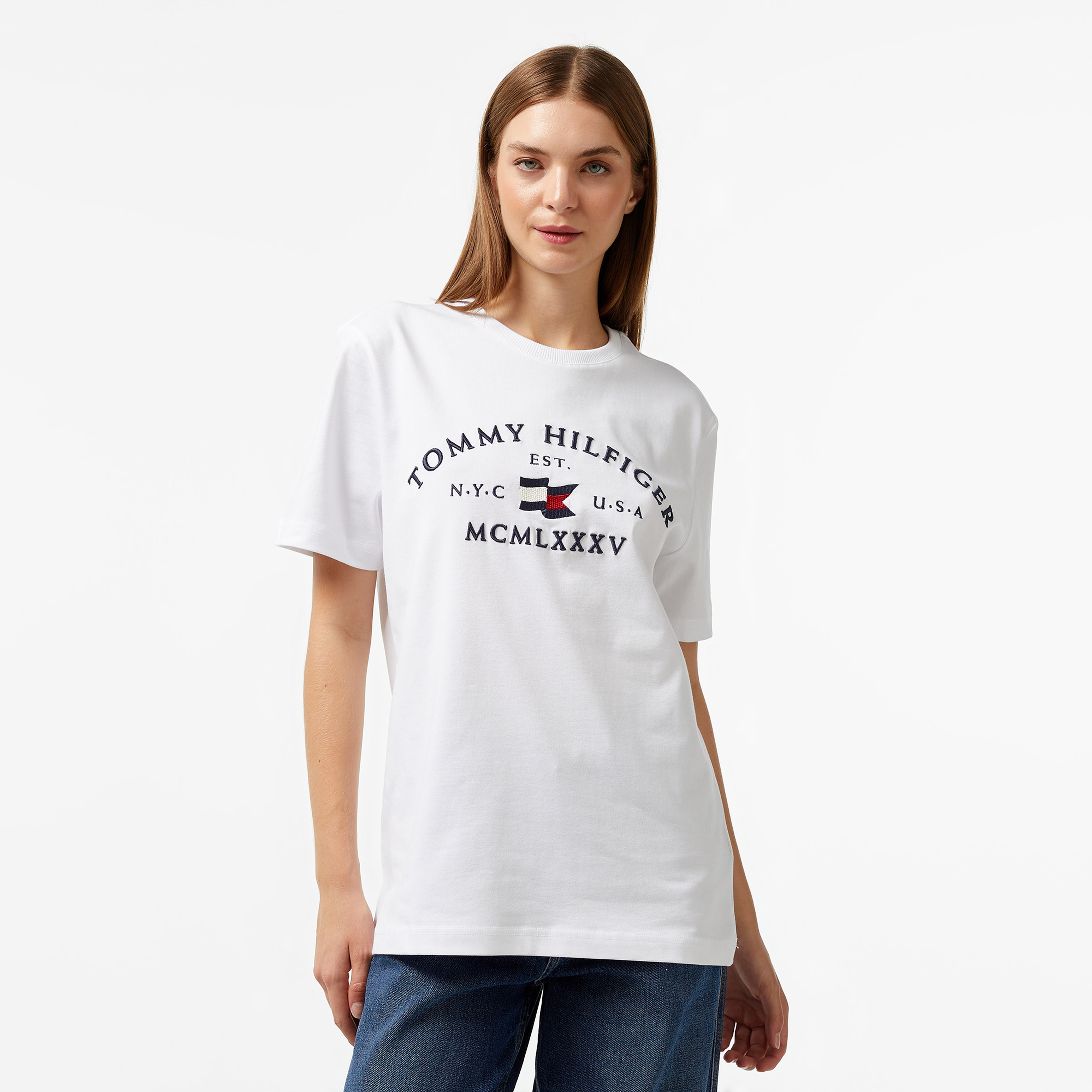 Tommy Hilfiger Erkek Beyaz T-Shirt
