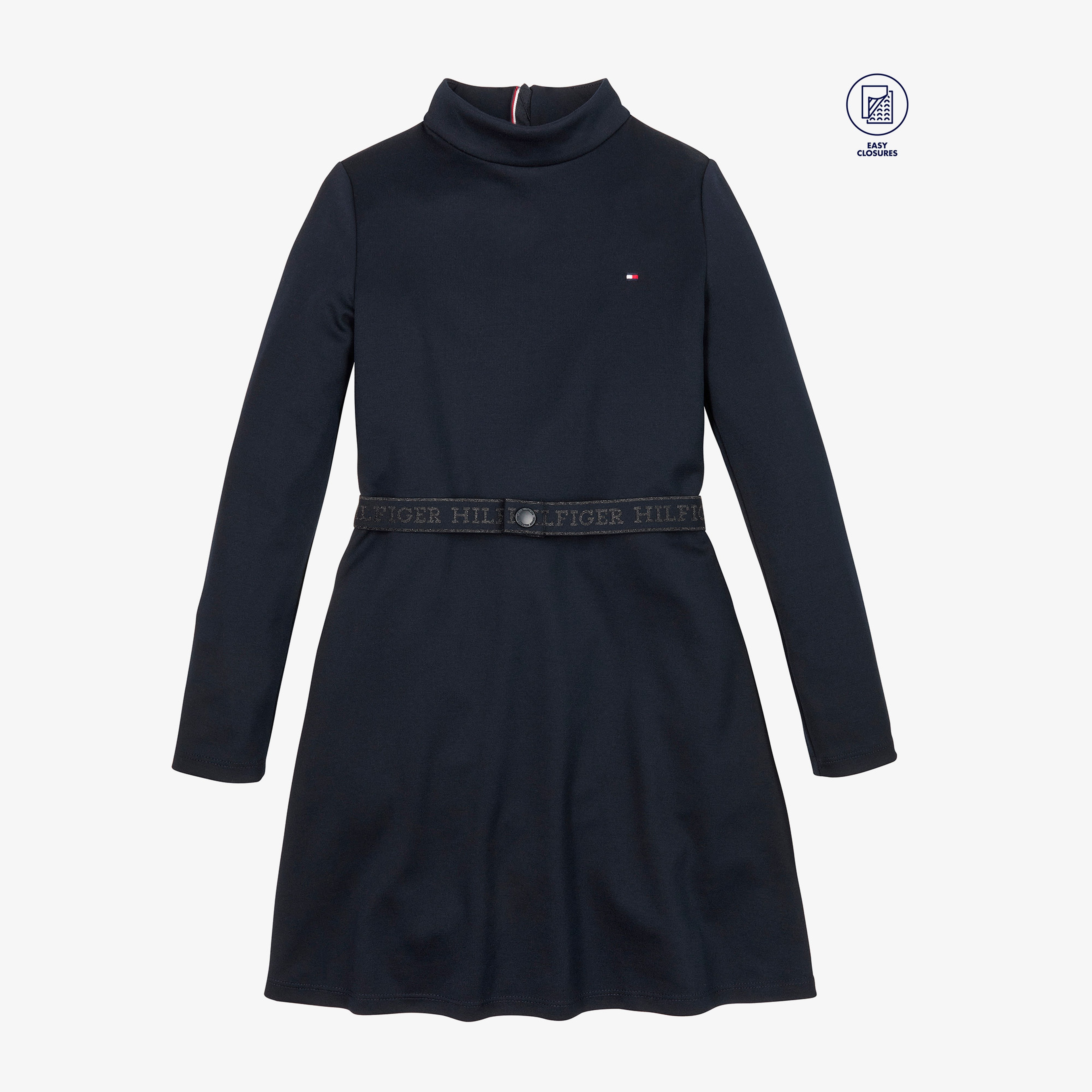 Tommy Hilfiger Adp Branded Punto Çocuk Mavi Elbise