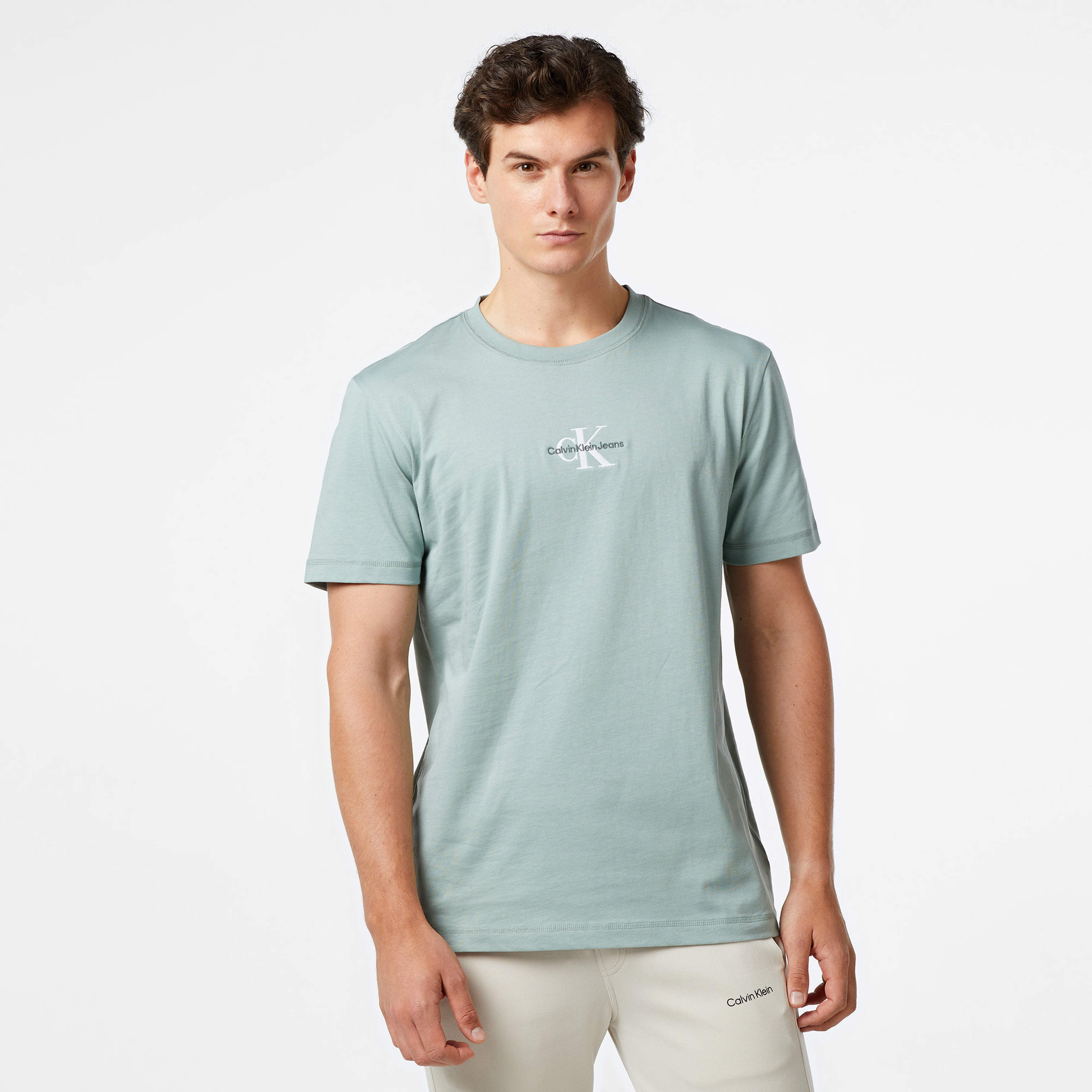 Calvin Klein Jeans Erkek Gri T-Shirt