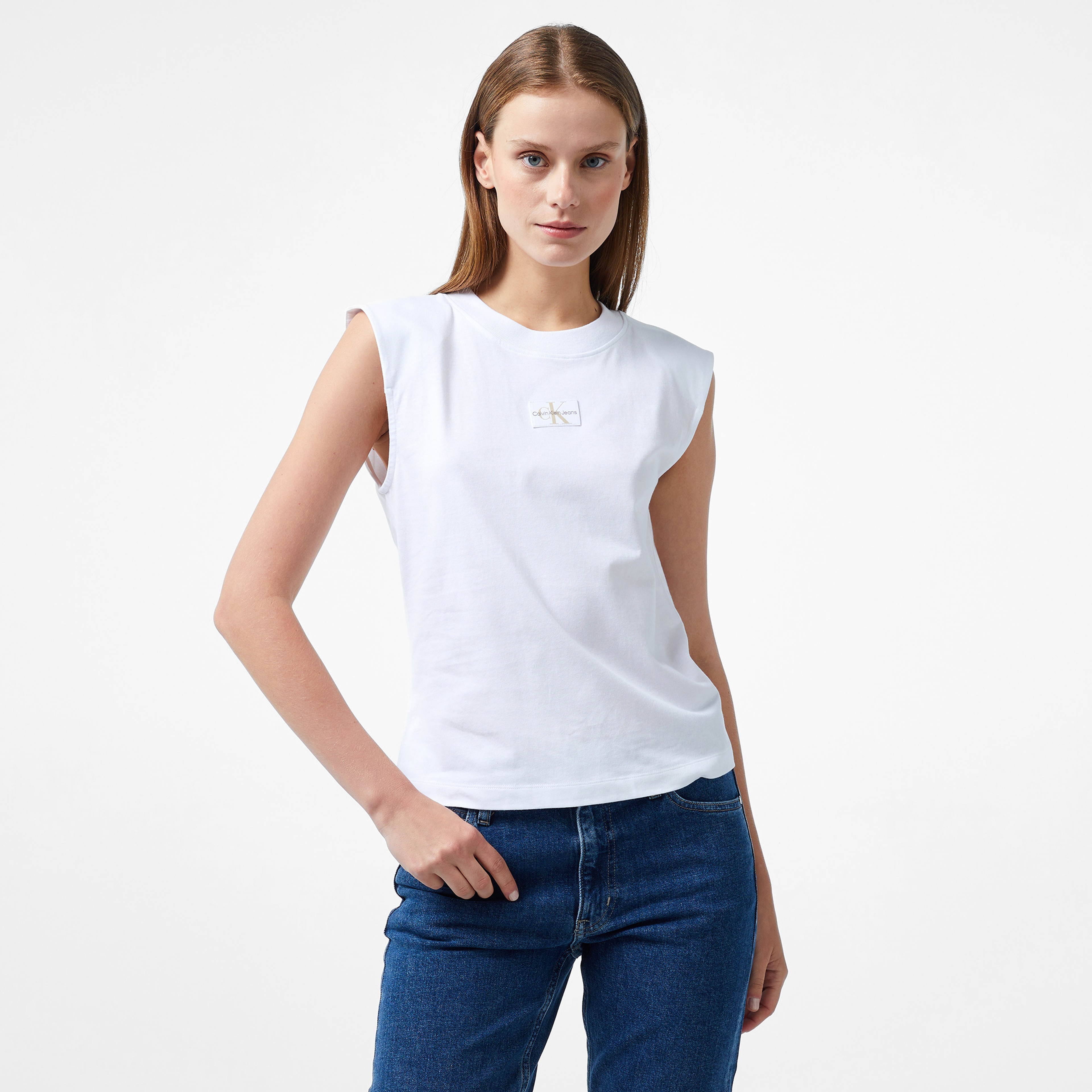 Calvin Klein Jeans Kadın Beyaz T-Shirt