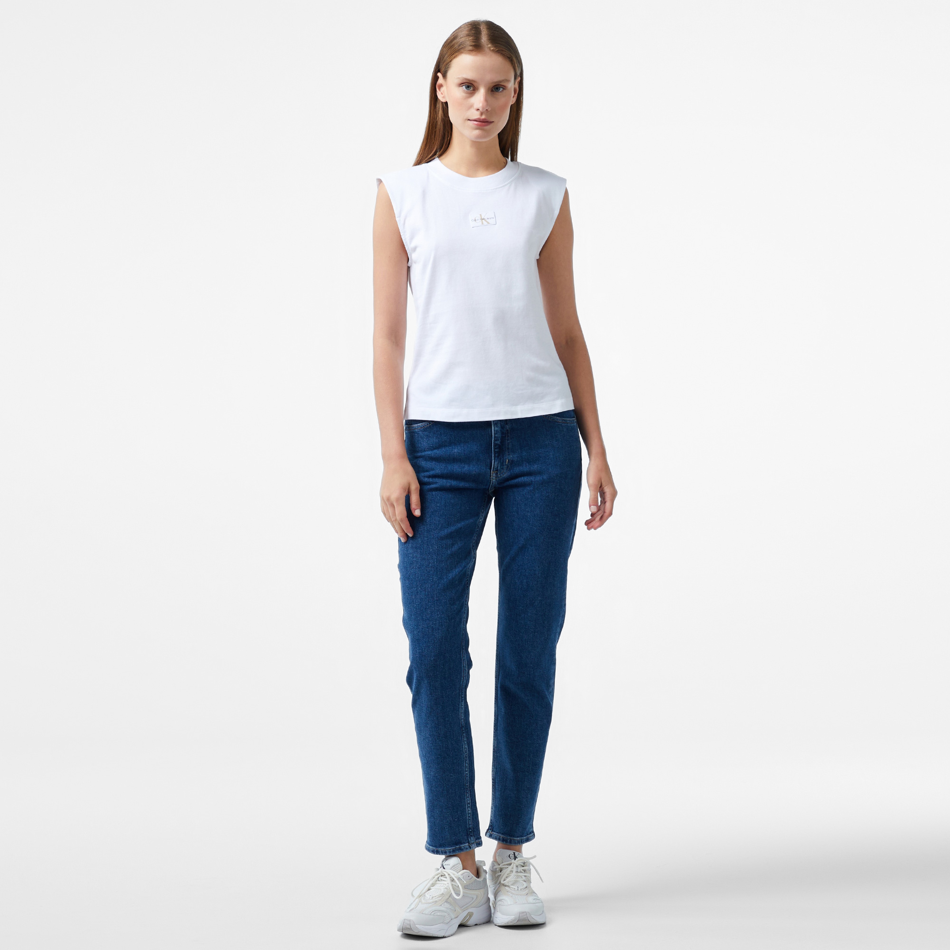 Calvin Klein Jeans Kadın Beyaz T-Shirt