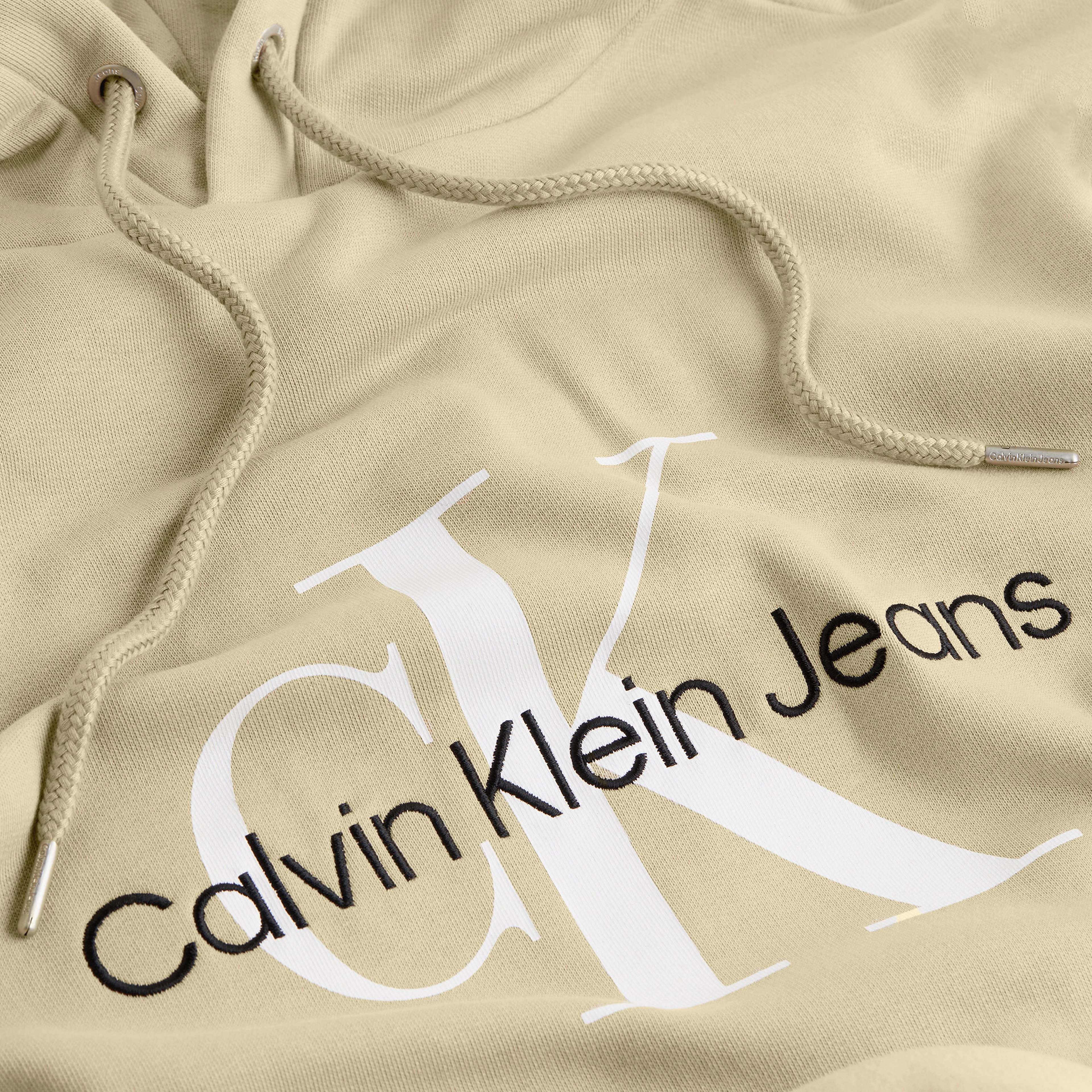 Calvin Klein Jeans Seasonal Monologo Regular Erkek Haki Hoodie