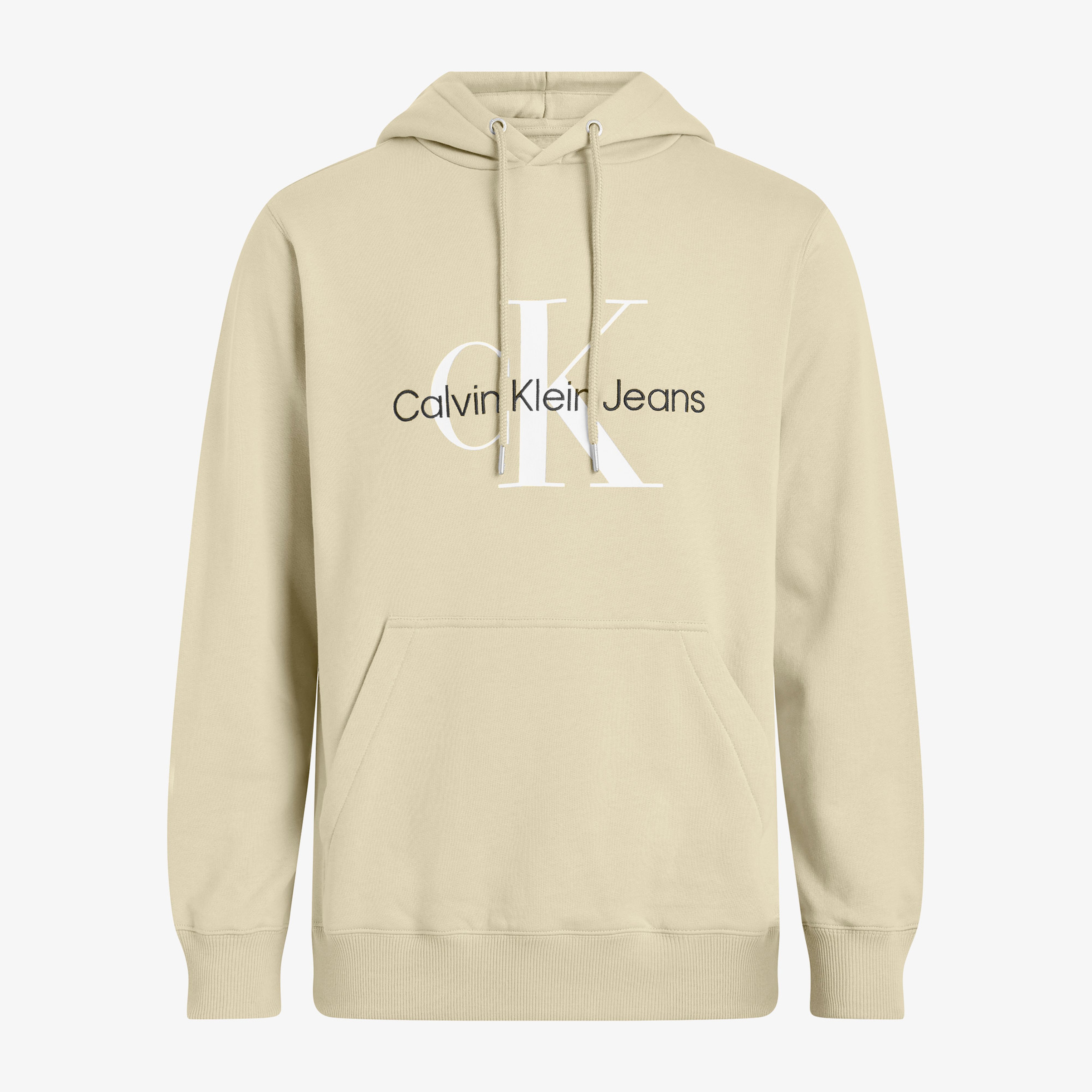 Calvin Klein Jeans Seasonal Monologo Regular Erkek Haki Hoodie