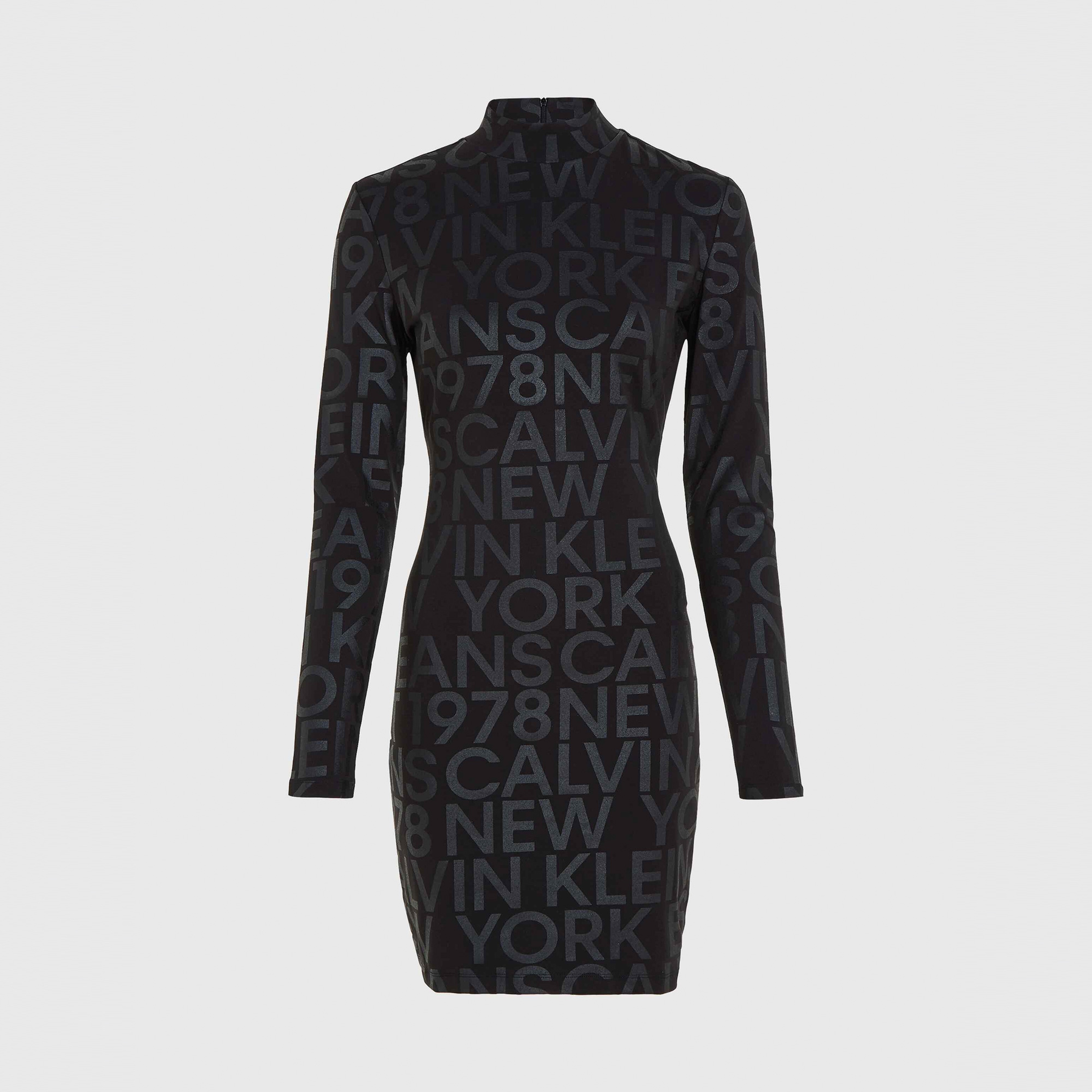 Calvin Klein Jeans Black And White Kadın Siyah Elbise