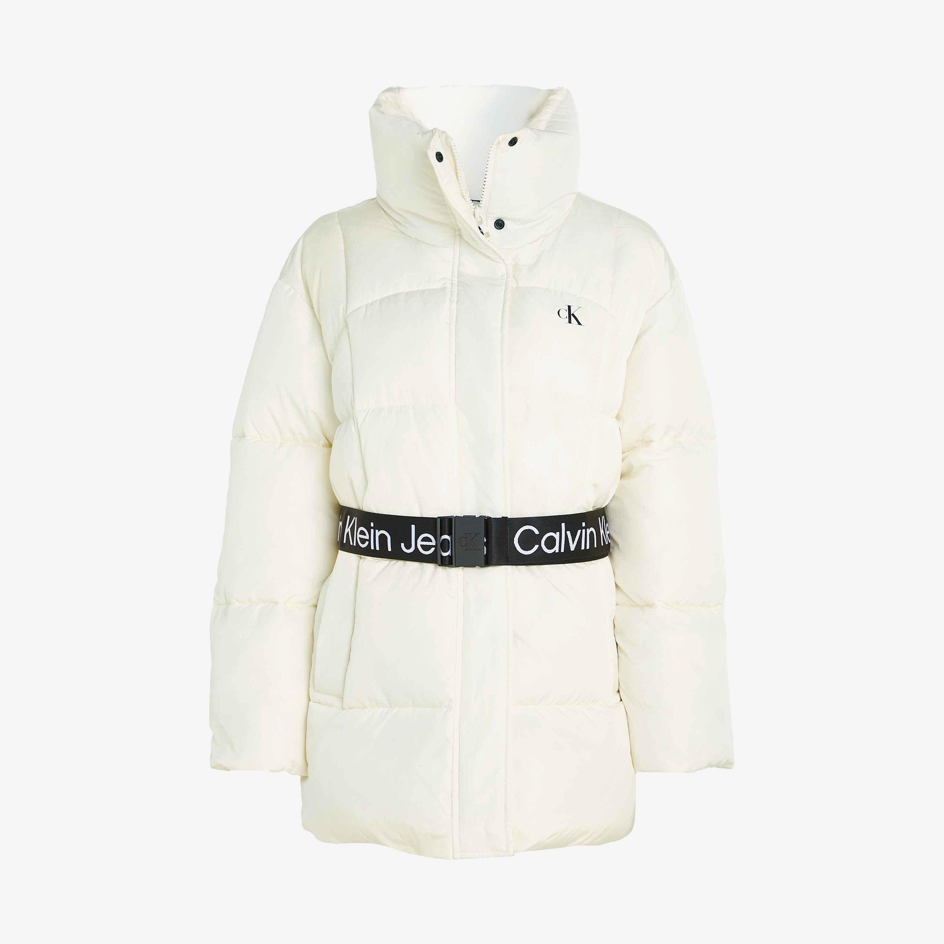 Calvin Klein Jeans ed Long Puffer Kadın Beyaz Mont