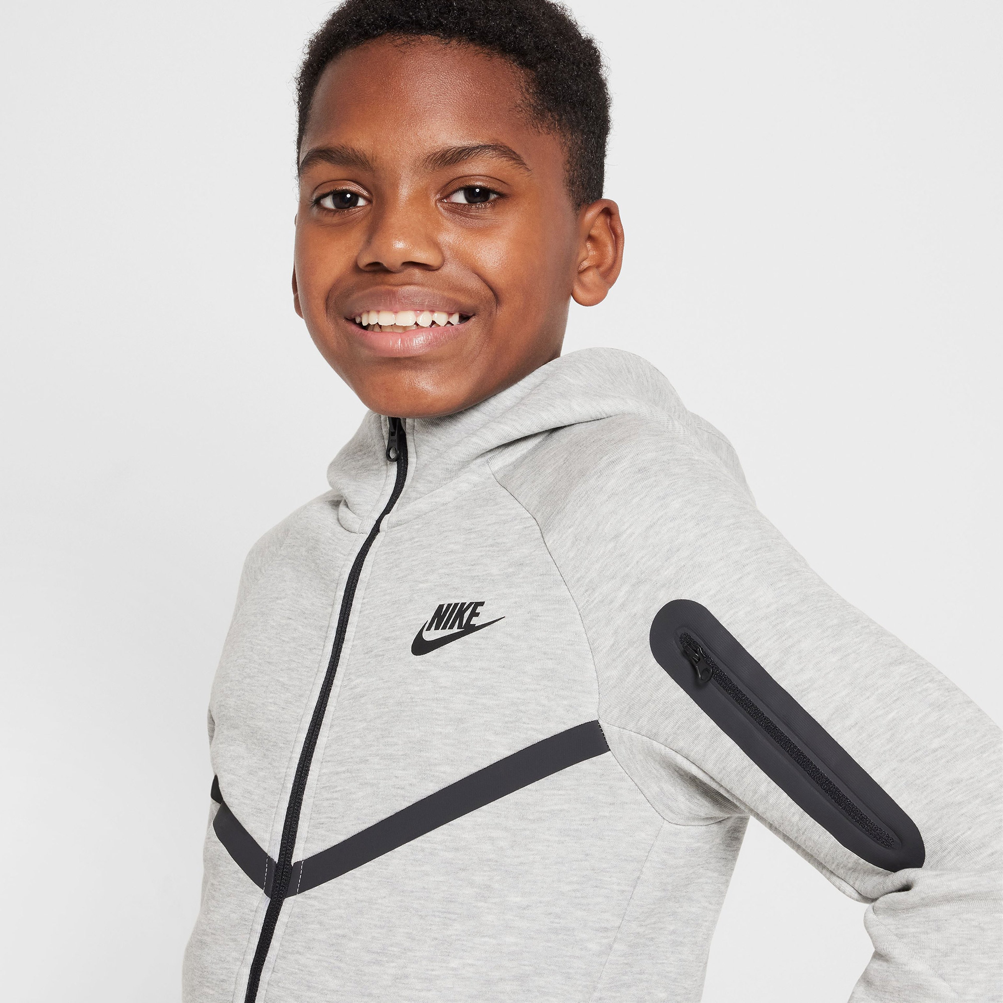Nike Sportswear Tech Fleece Full Zip Çocuk Gri Sweatshirt