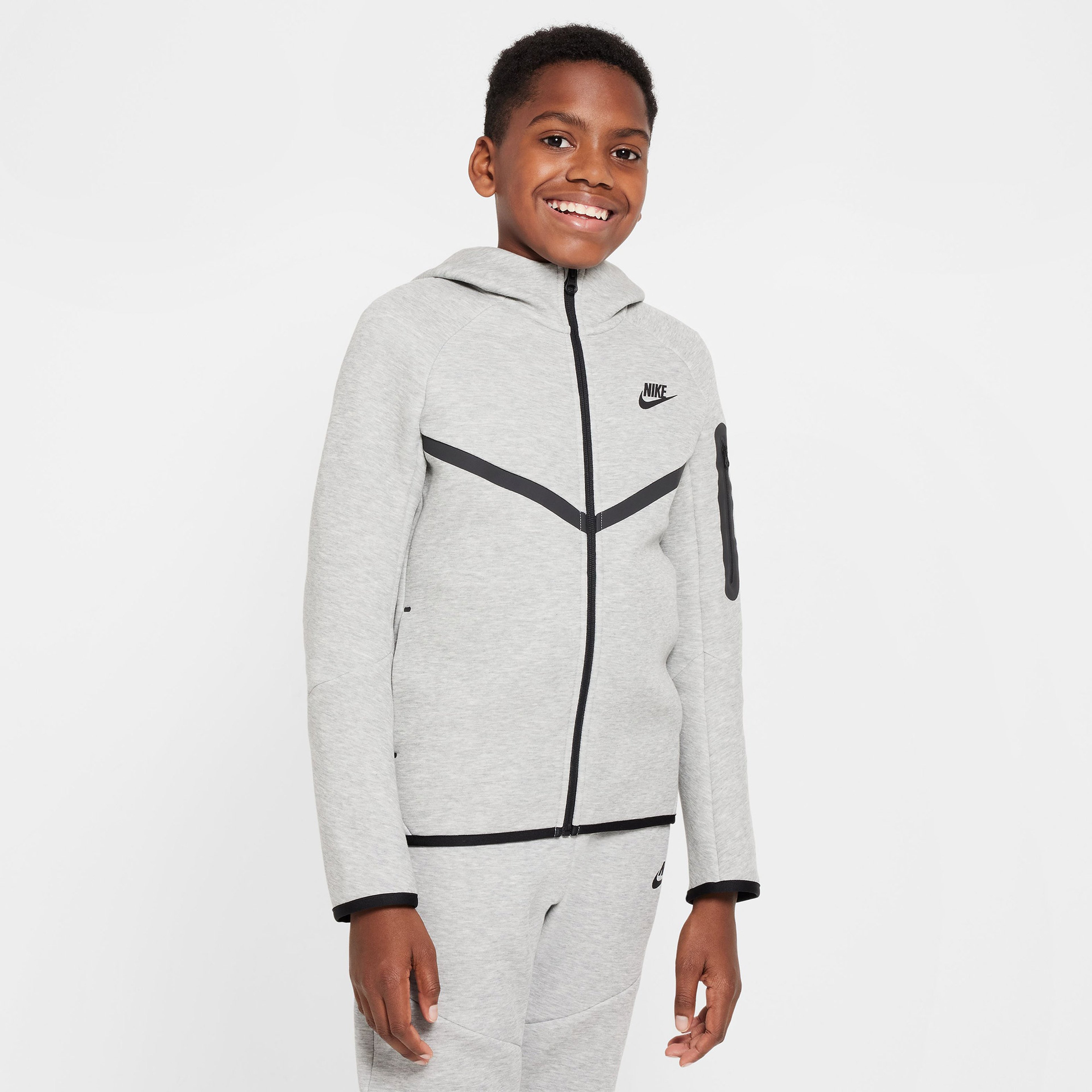 Nike Sportswear Tech Fleece Full Zip Çocuk Gri Sweatshirt