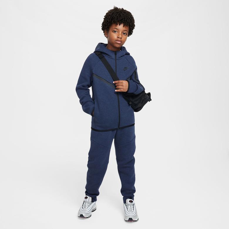 Nike Sportswear Tech Fleece Full Zip Çocuk Mavi Hoodie