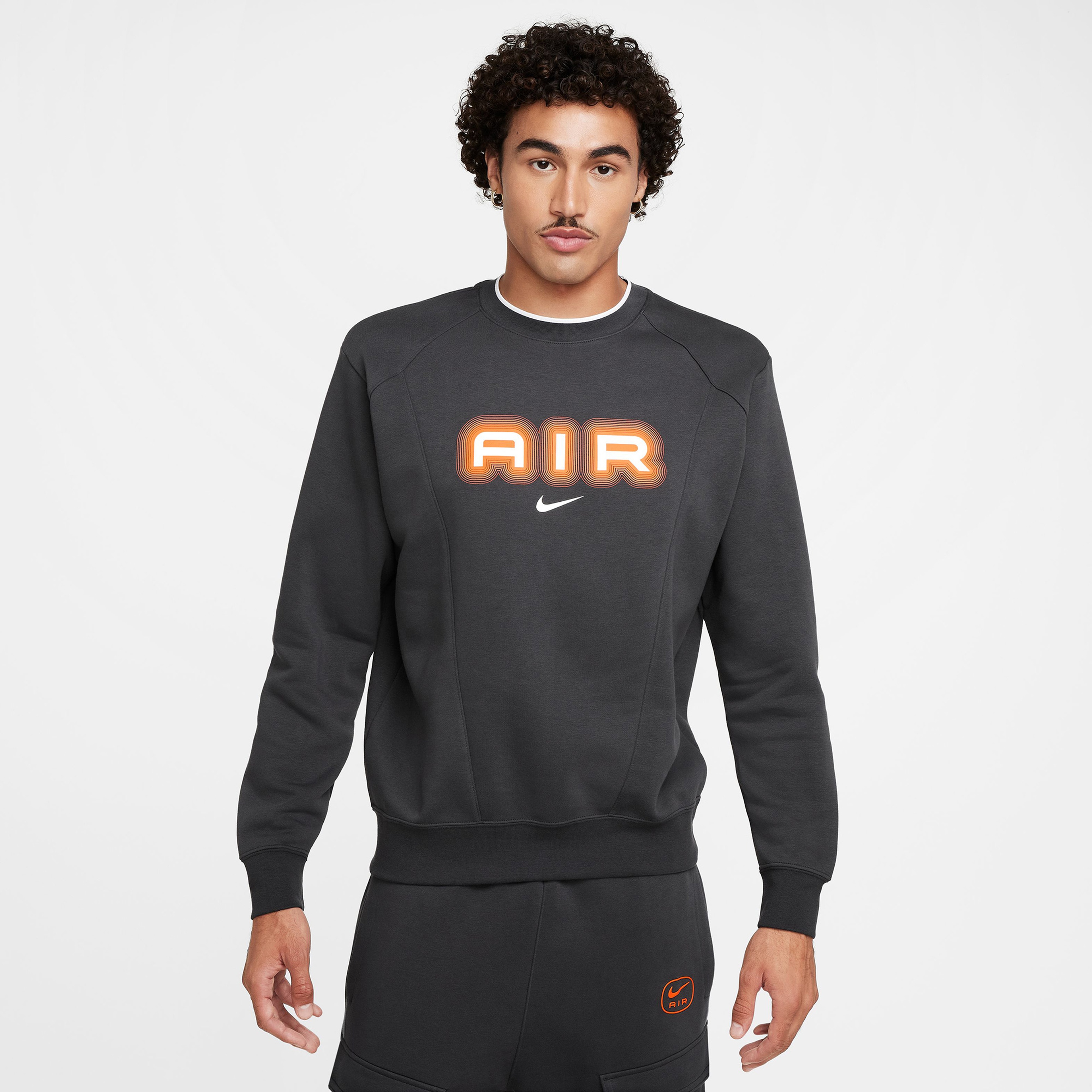 Nike Air Crew Fleece Erkek Gri Sweatshirt