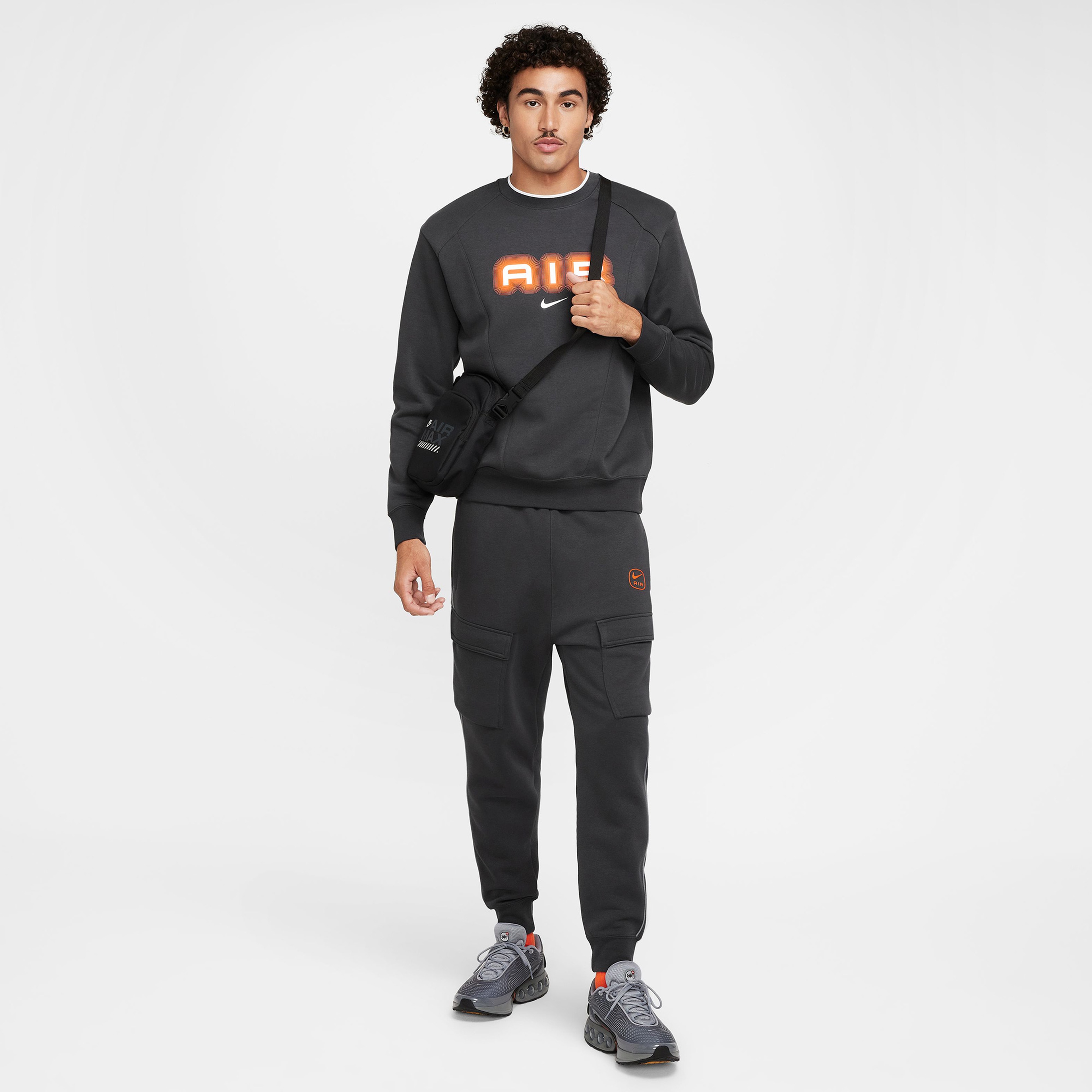 Nike Air Crew Fleece Erkek Gri Sweatshirt