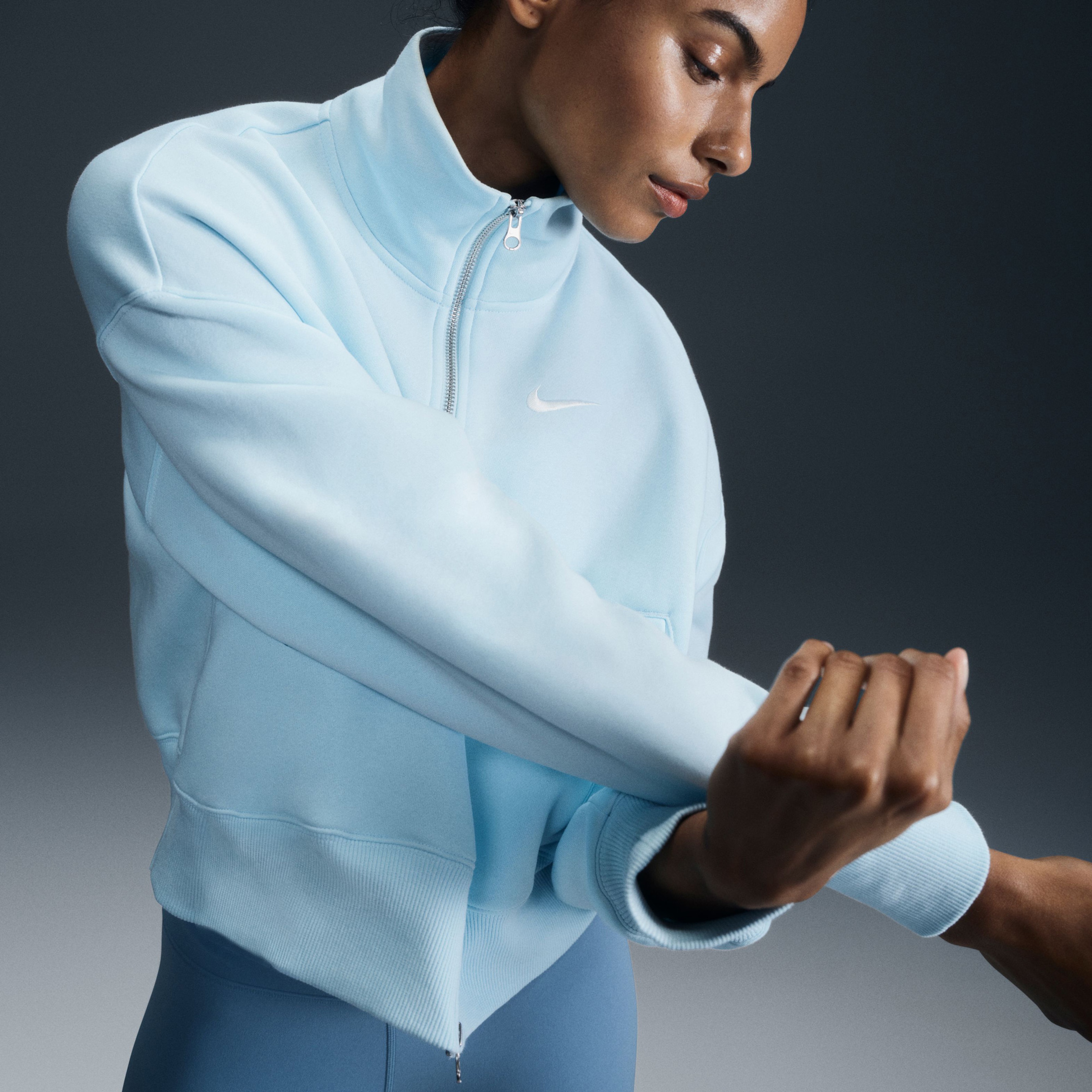 Nike Sportswear Phoenix Fleece Kadın Mavi Ceket