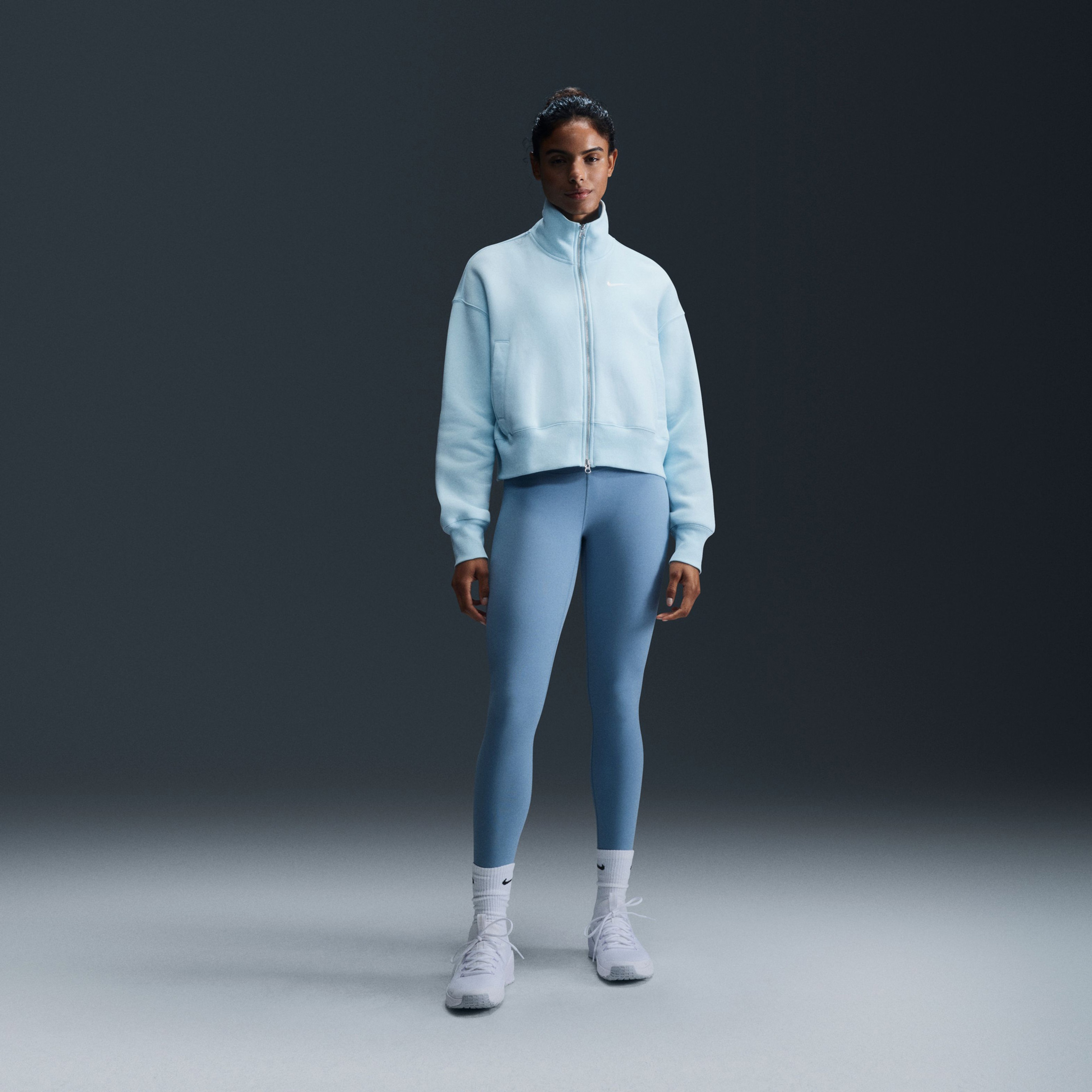 Nike Sportswear Phoenix Fleece Kadın Mavi Ceket