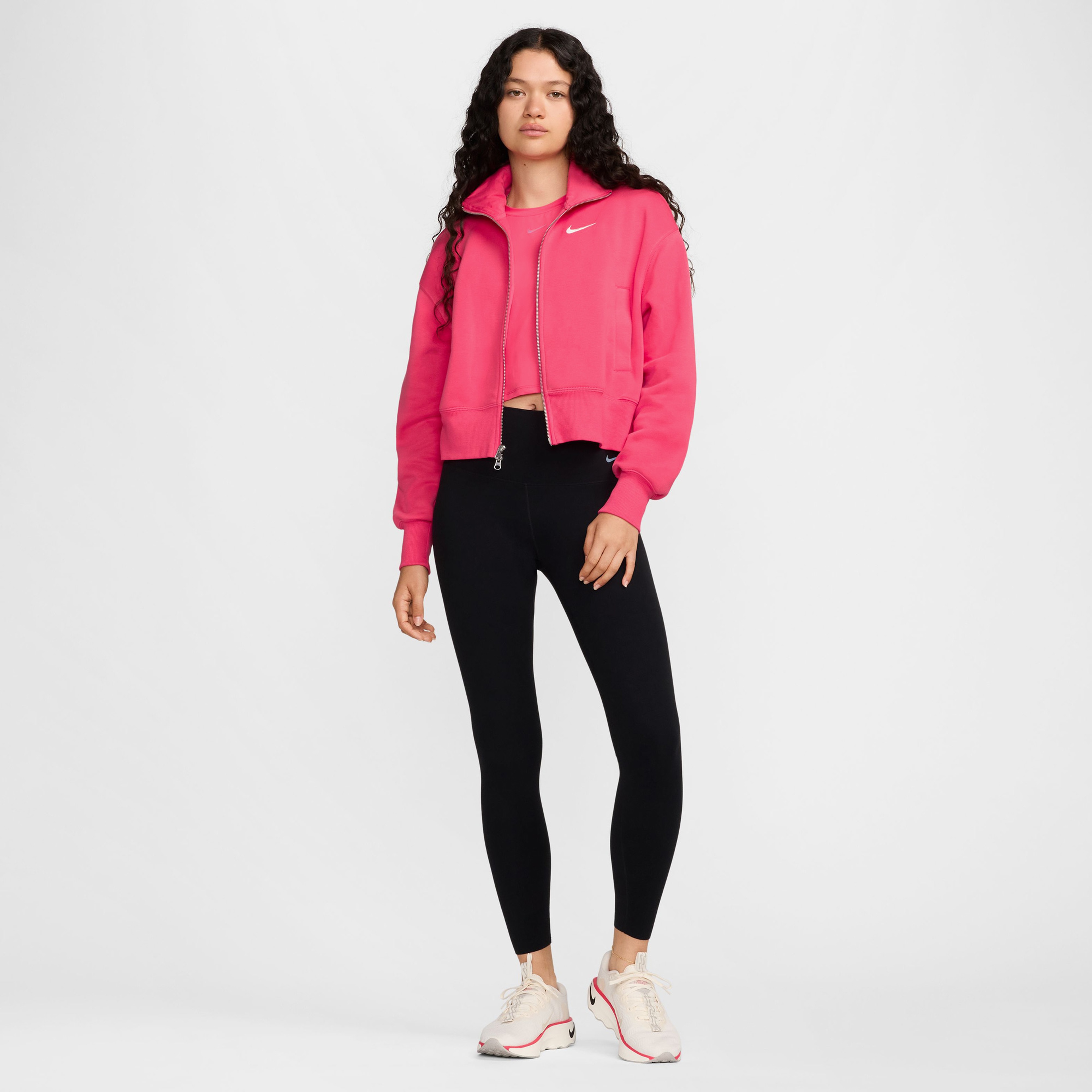 Nike Sportswear Phoenix Fleece Kadın Pembe Ceket