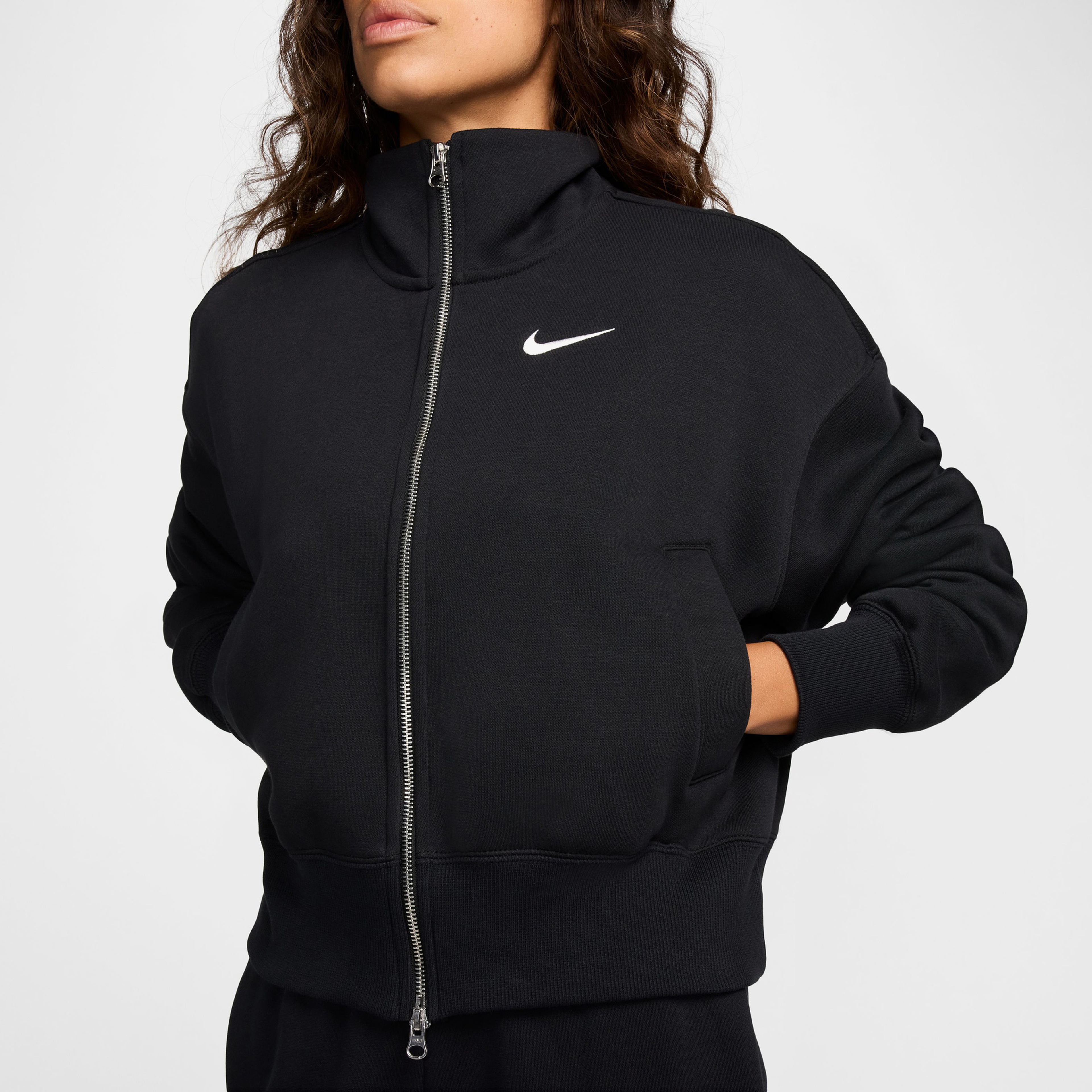 Nike Sportswear Phoenix Fleece Kadın Siyah Ceket