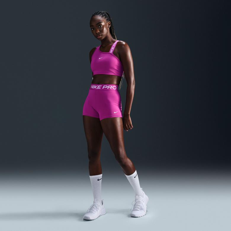 Nike Pro Swoosh Asimetrik Kadın Mor Bra