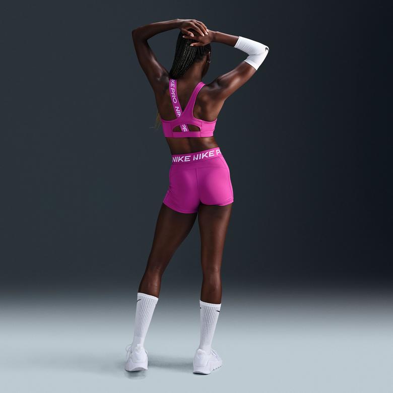 Nike Pro Swoosh Asimetrik Kadın Mor Bra