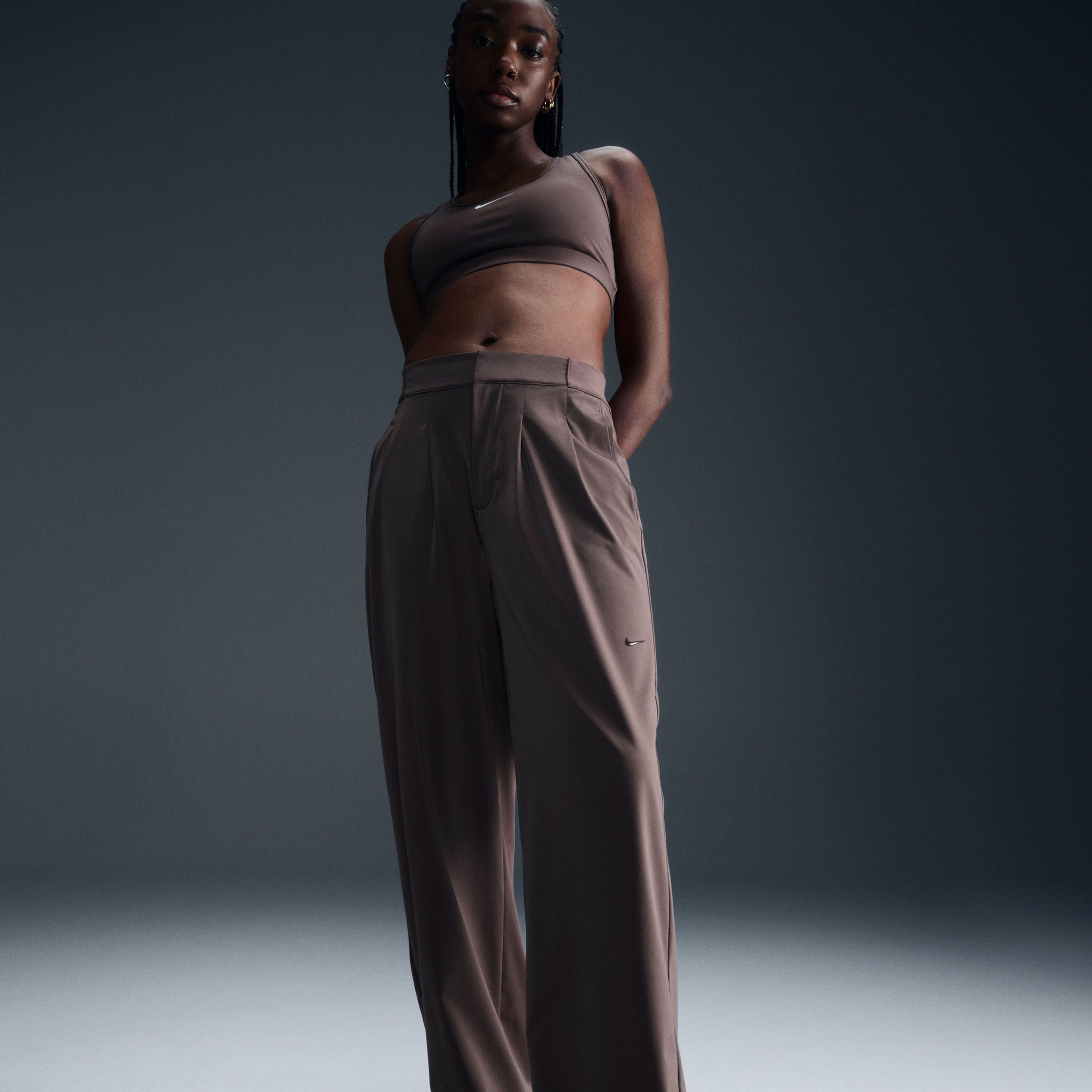 Nike Dri-Fit Bliss Kadın Kahverengi Eşofman Altı