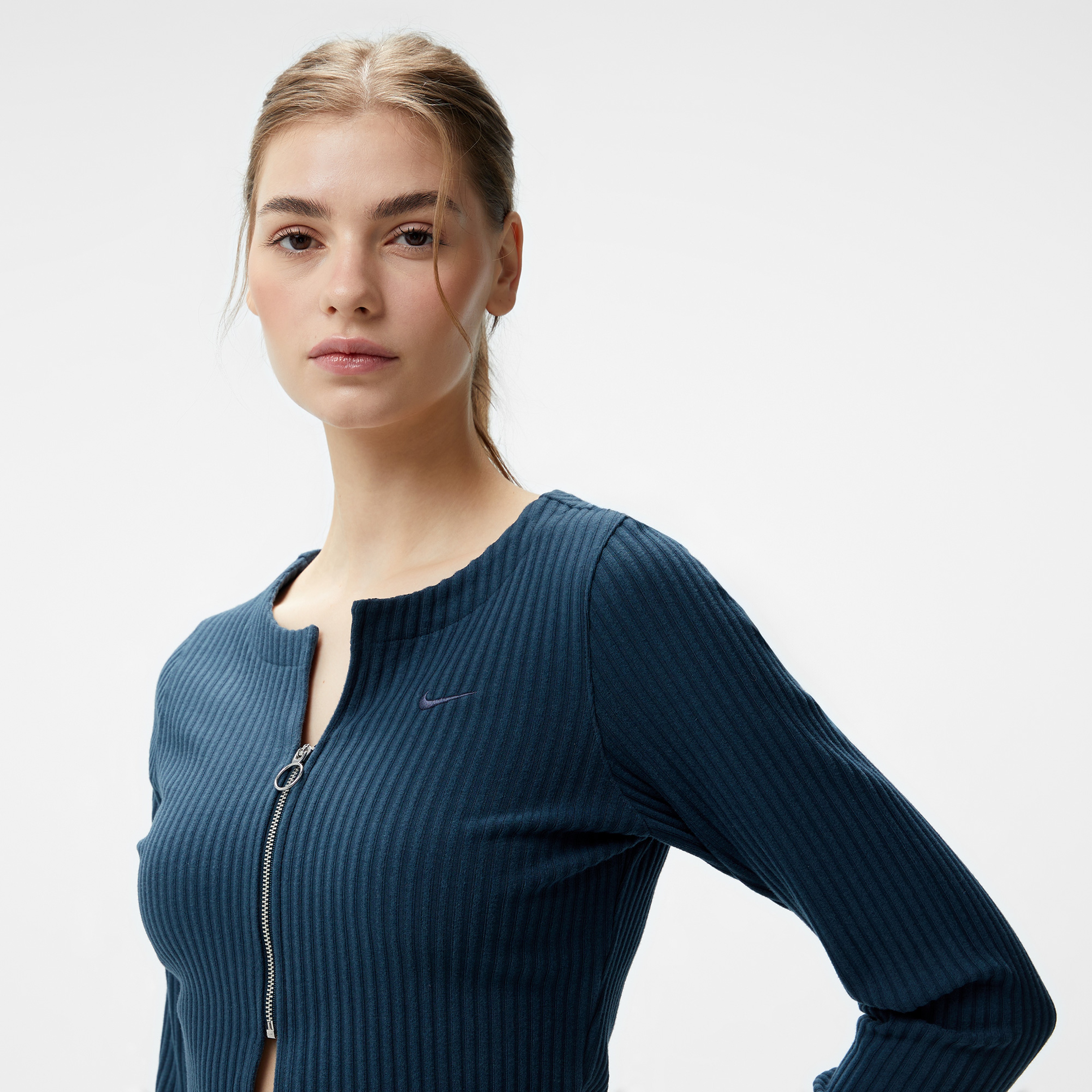 Nike Sportswear Chill Knit Kadın Lacivert Ceket