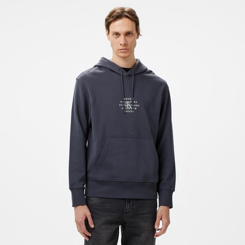 Calvin Klein Jeans Nyc Stamp Graphic Erkek Gri Hoodie