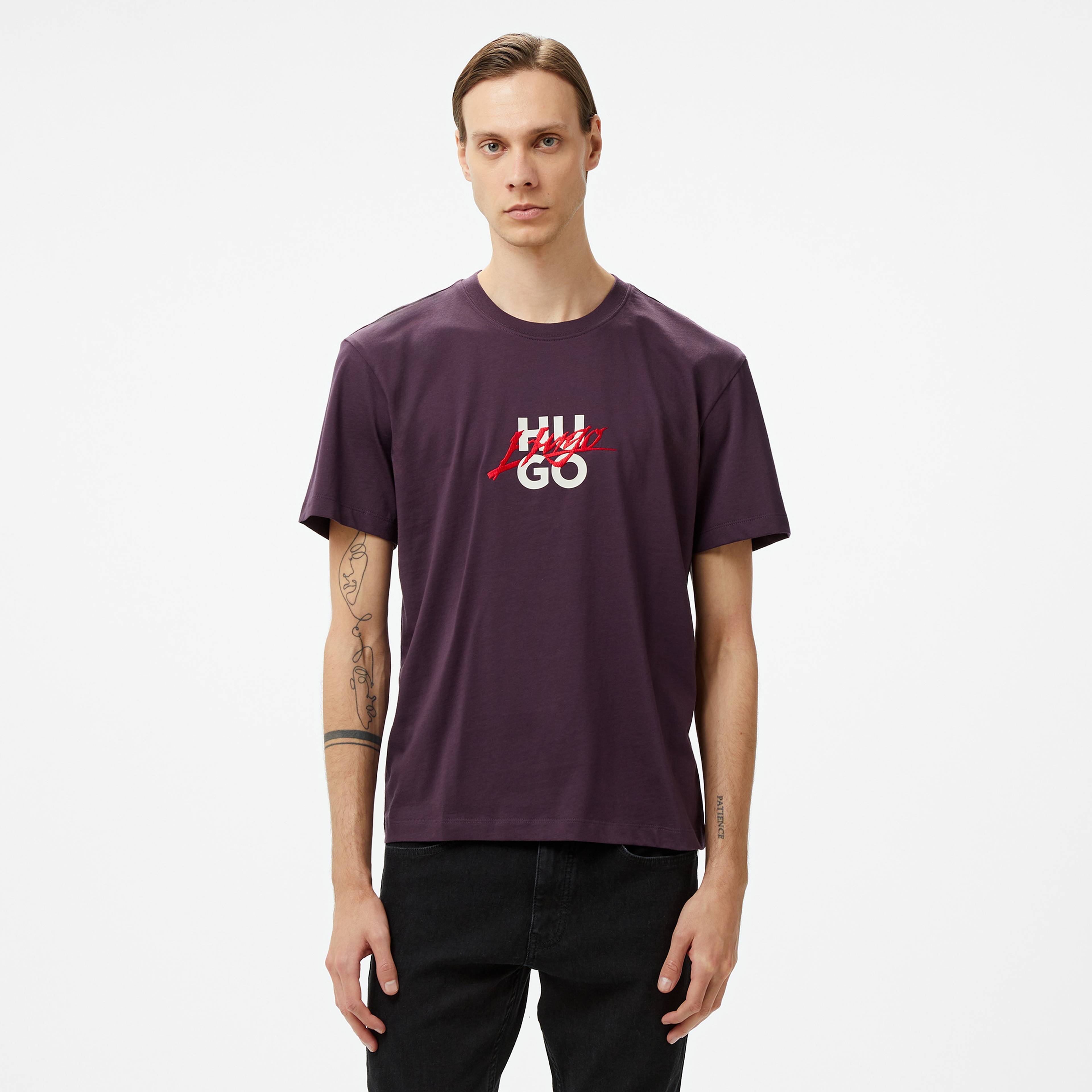 Hugo Dlongny Erkek Mor T-Shirt