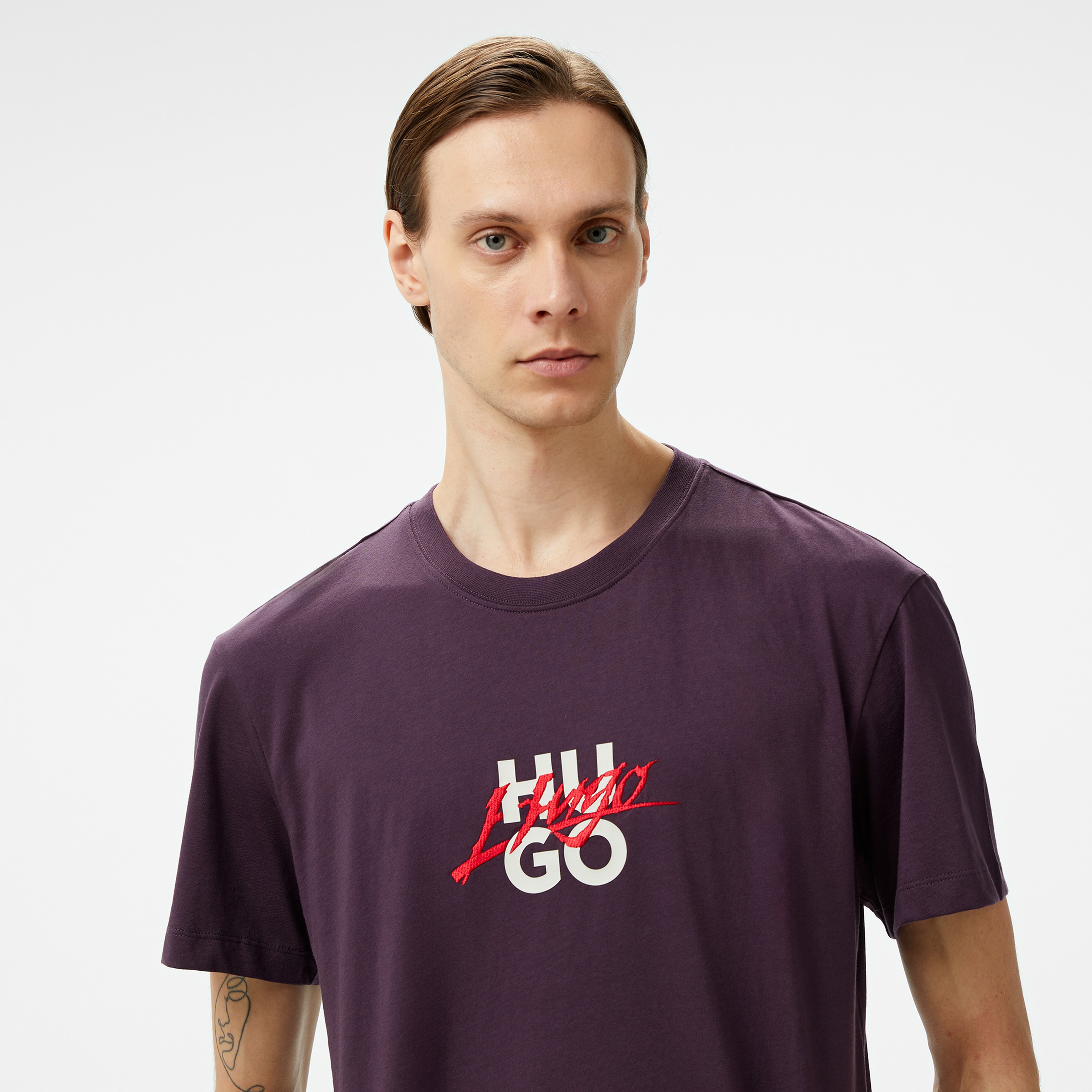 Hugo Dlongny Erkek Mor T-Shirt