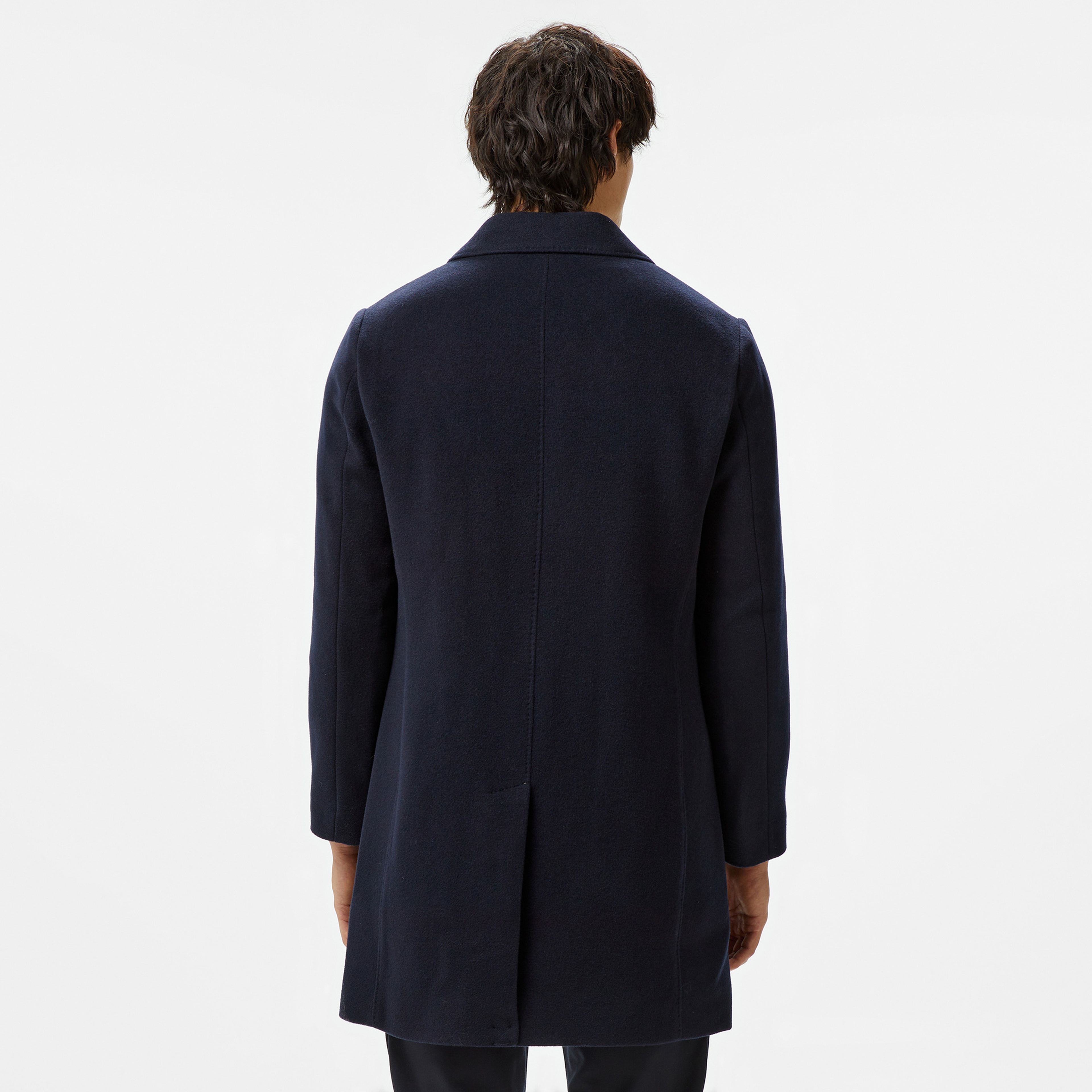 Tommy Hilfiger Dc Wool Mix Erkek Lacivert Kaban