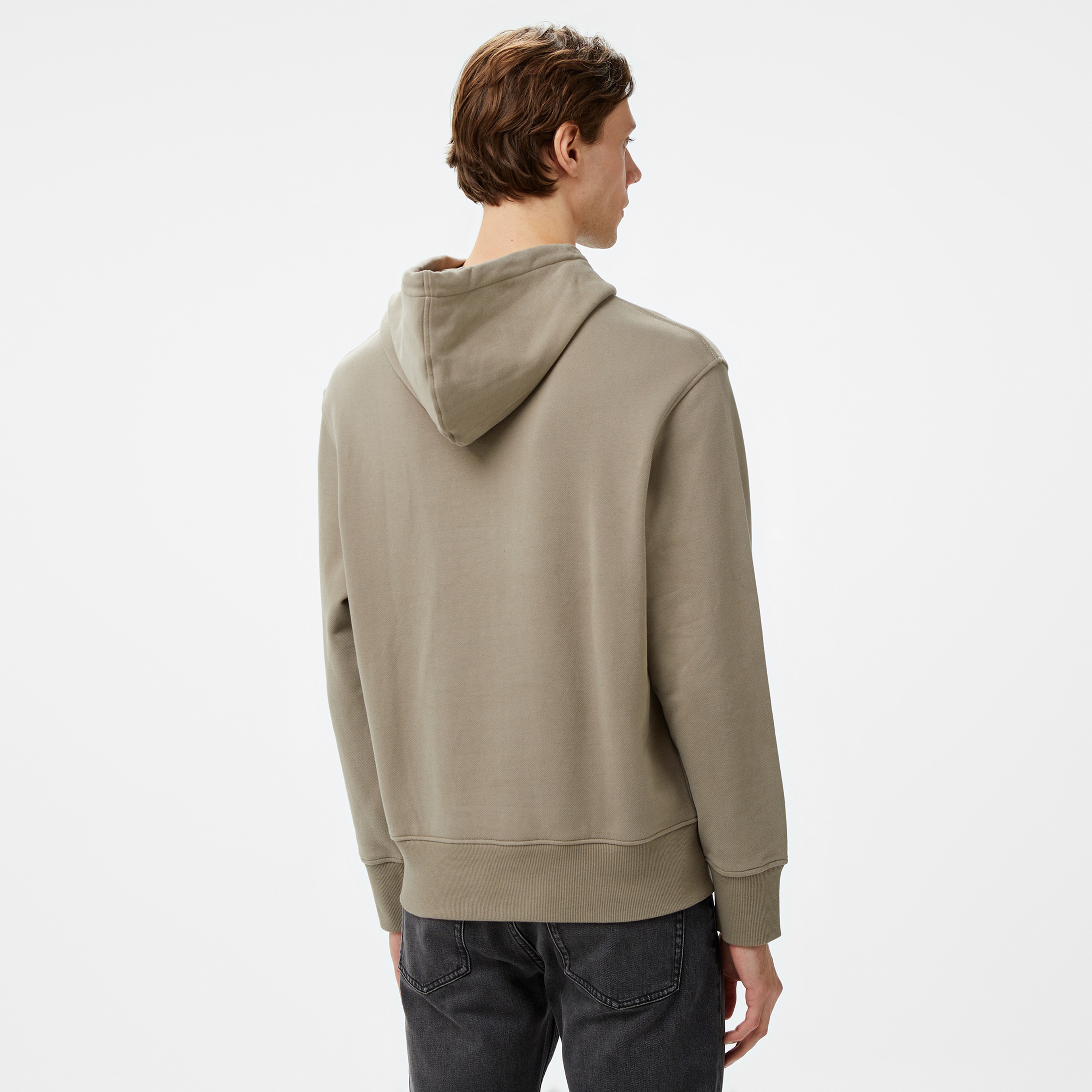 Calvin Klein Jeans Nyc Stamp Graphic Erkek Bej Hoodie