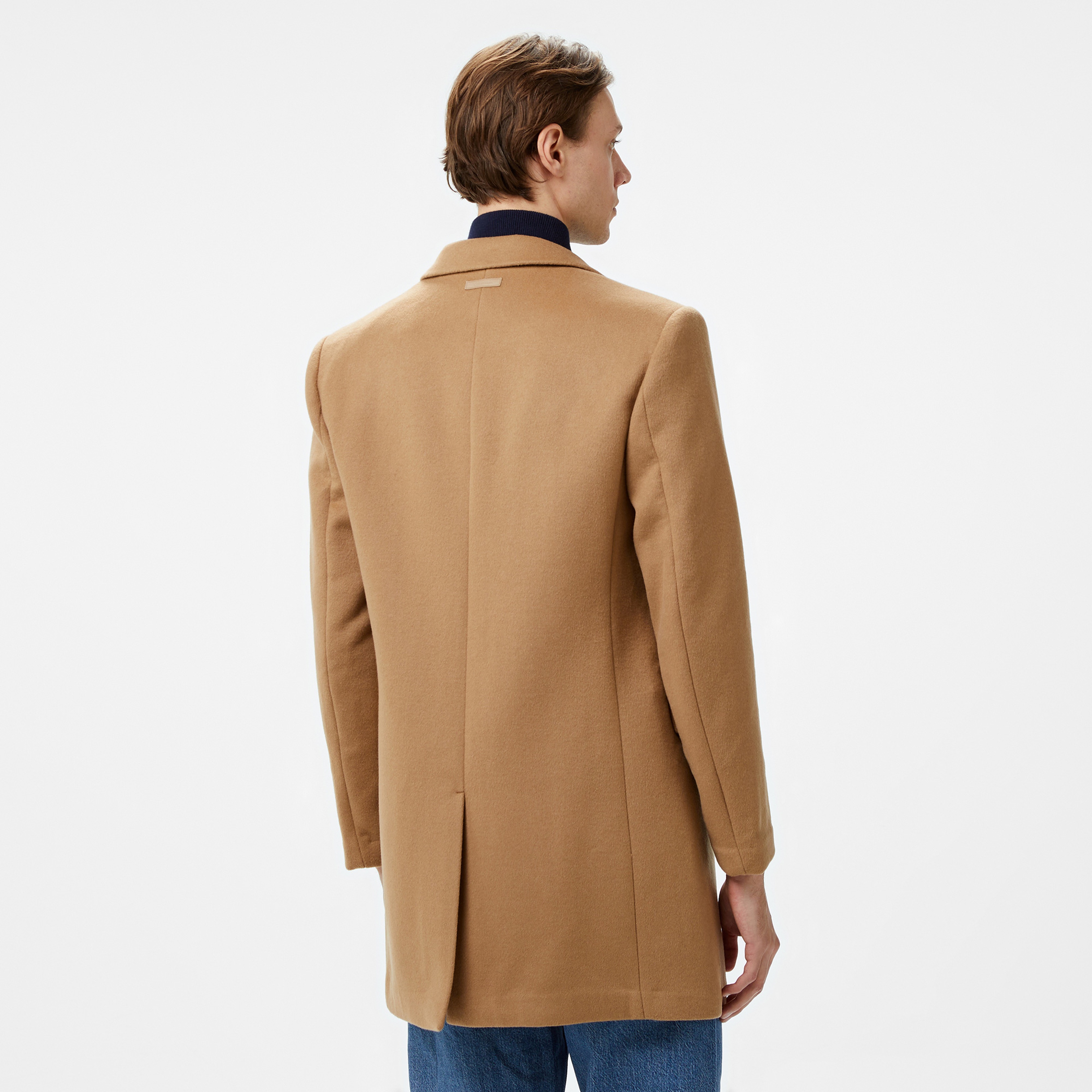 Calvin Klein Fine Wool Blend Erkek Haki Kaban