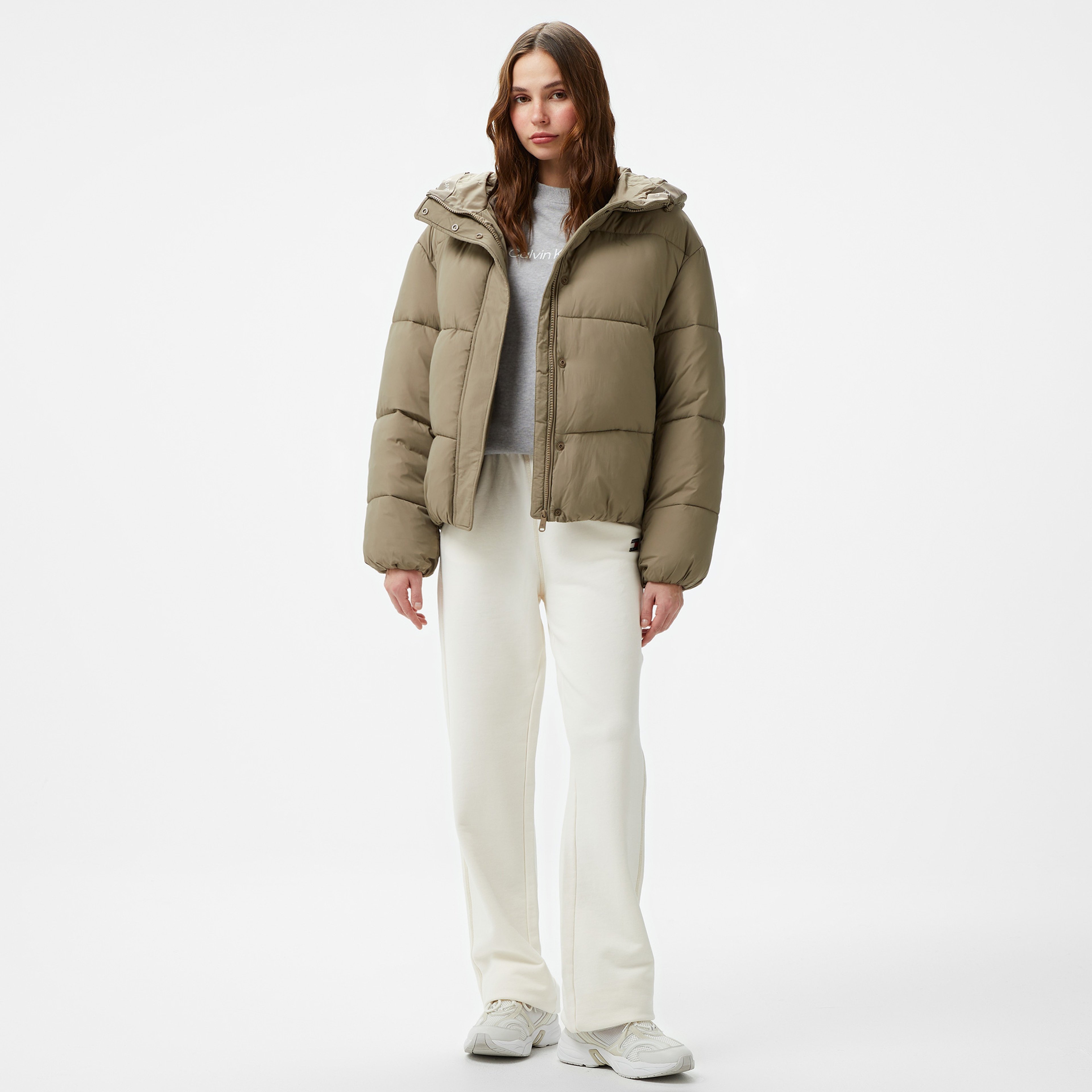 Calvin Klein Jeans Kadın Gri Mont