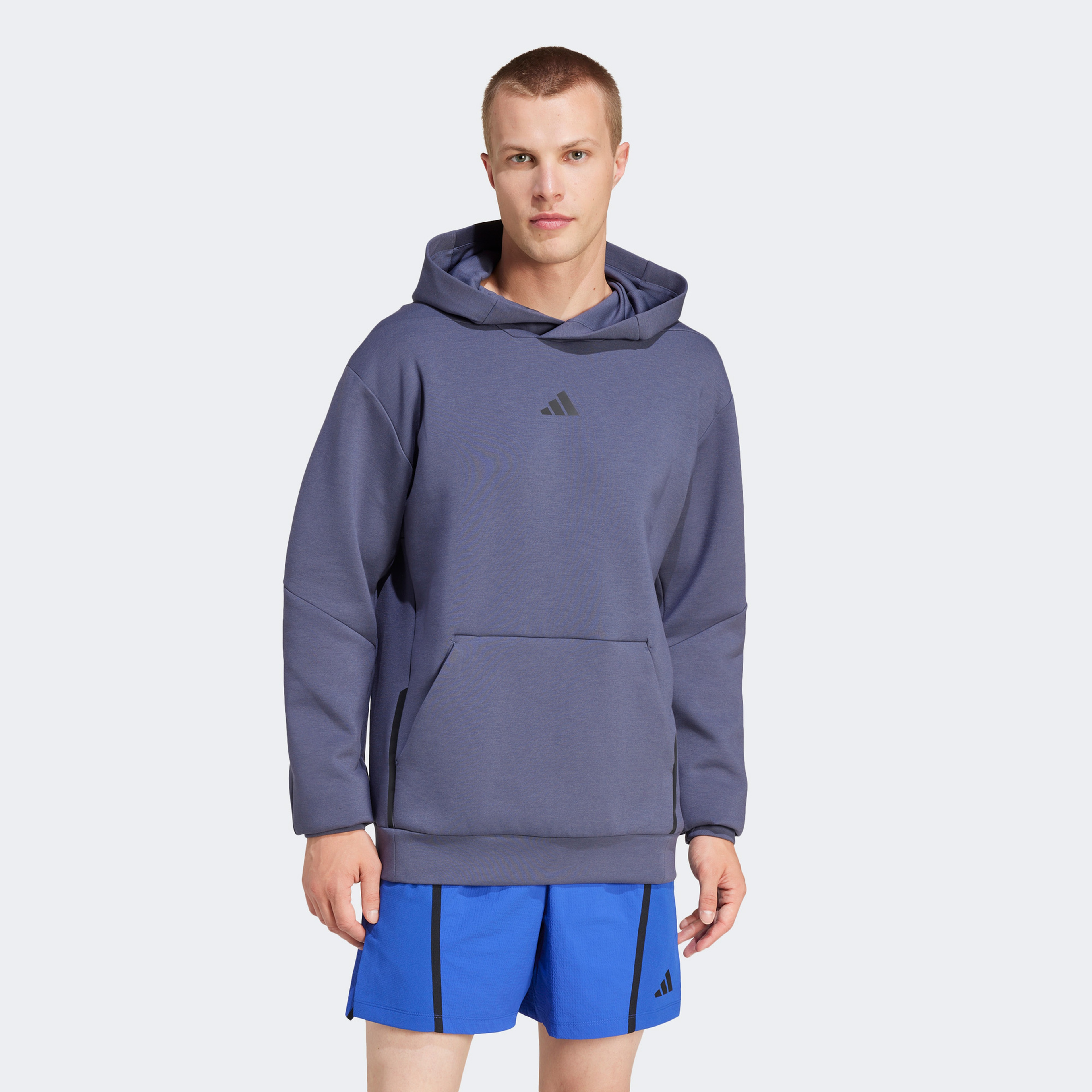 adidas Designed for Training Erkek Mavi Hoodie