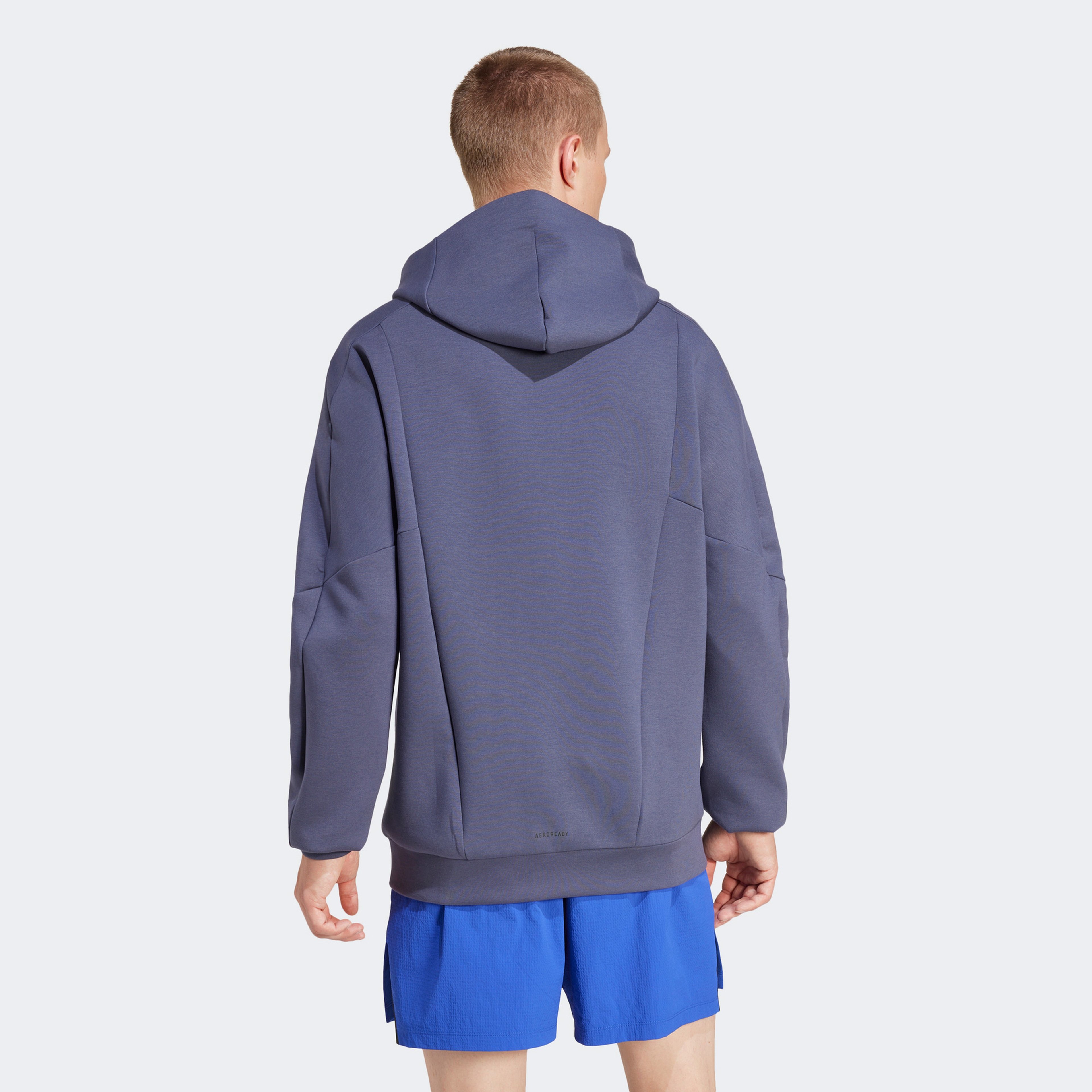 adidas Designed for Training Erkek Mavi Hoodie