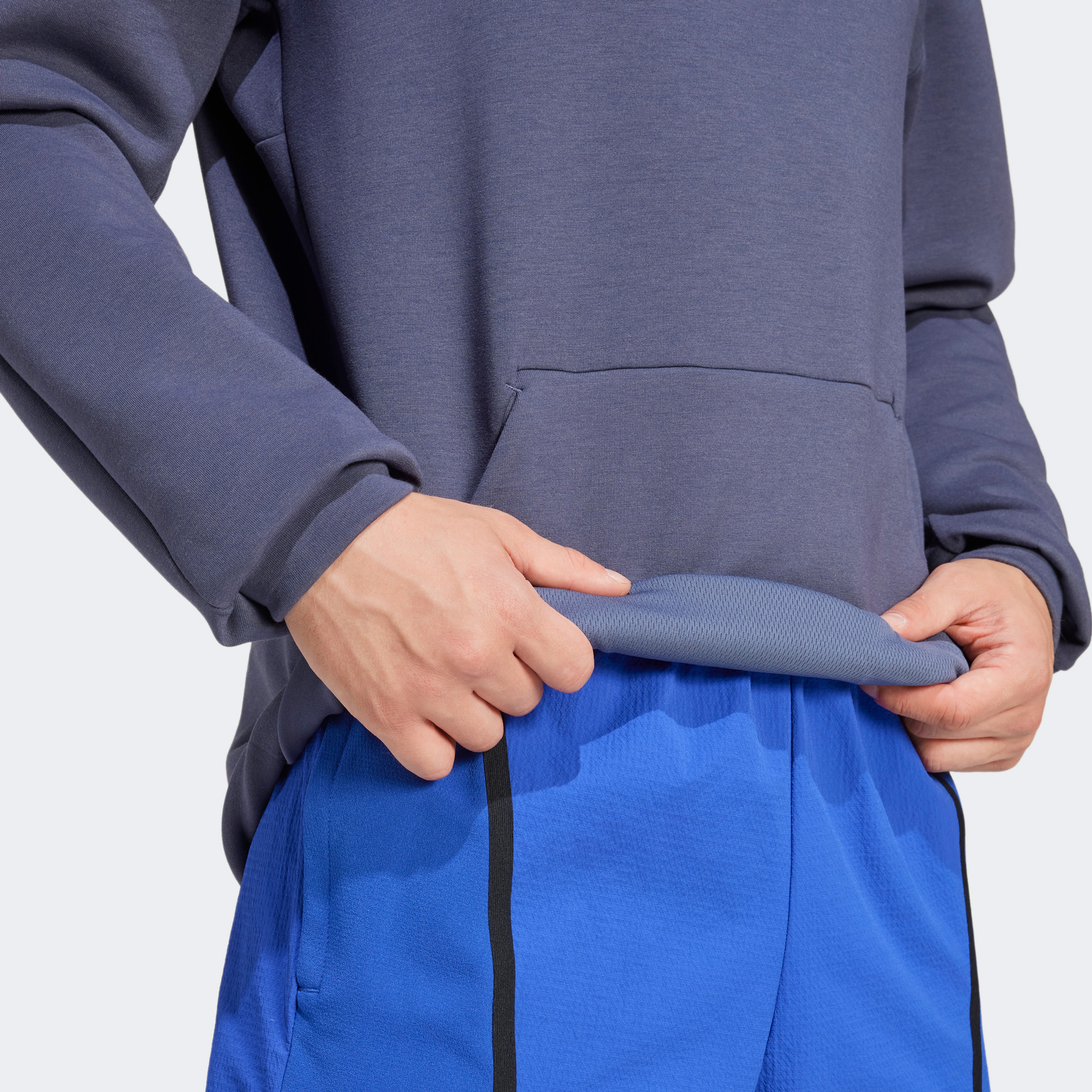 adidas Designed for Training Erkek Mavi Hoodie