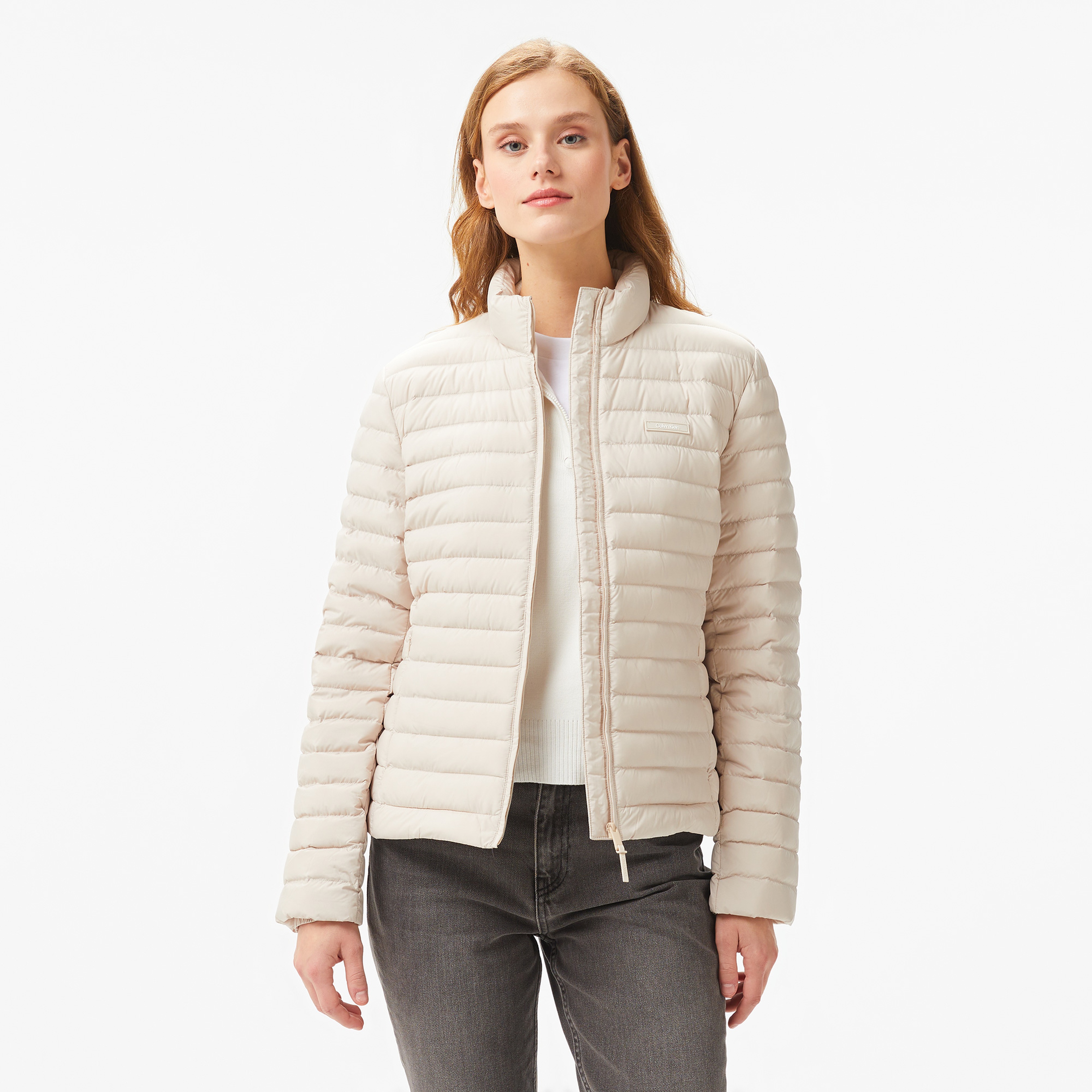 Calvin Klein Super Padded Packable Kadın Krem Ceket