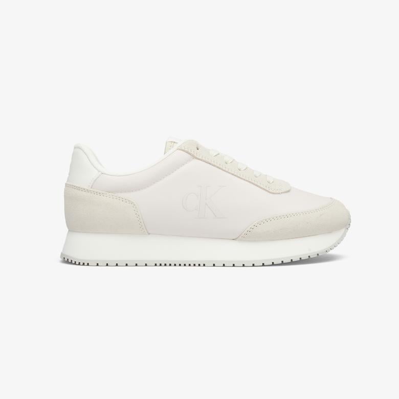 Calvin Klein Jeans Runner Laceup Low Mix Kadın Krem Spor Ayakkabı