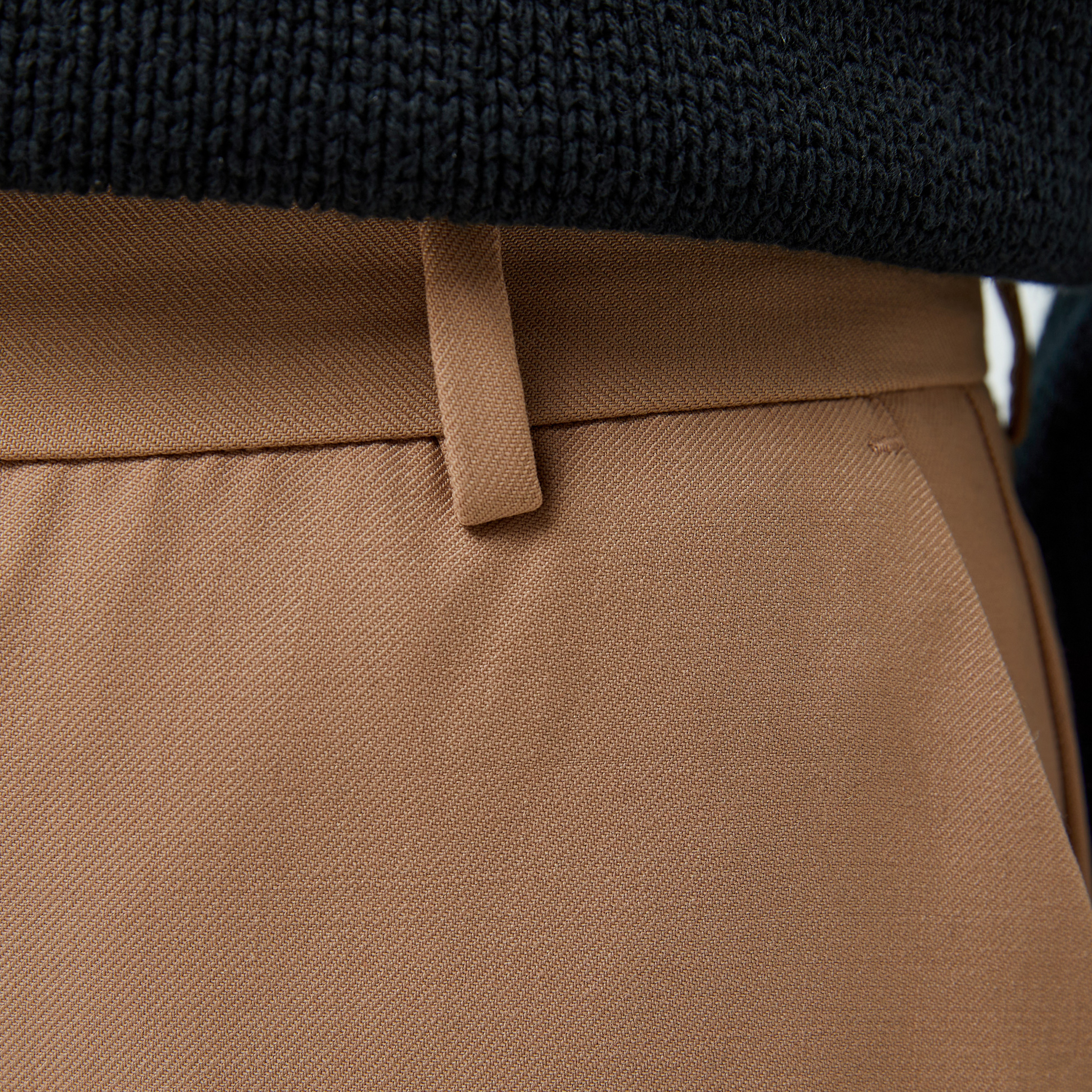 Calvin Klein Stretch Wool Slim Tapered Leg Kadın Kahverengi Pantolon