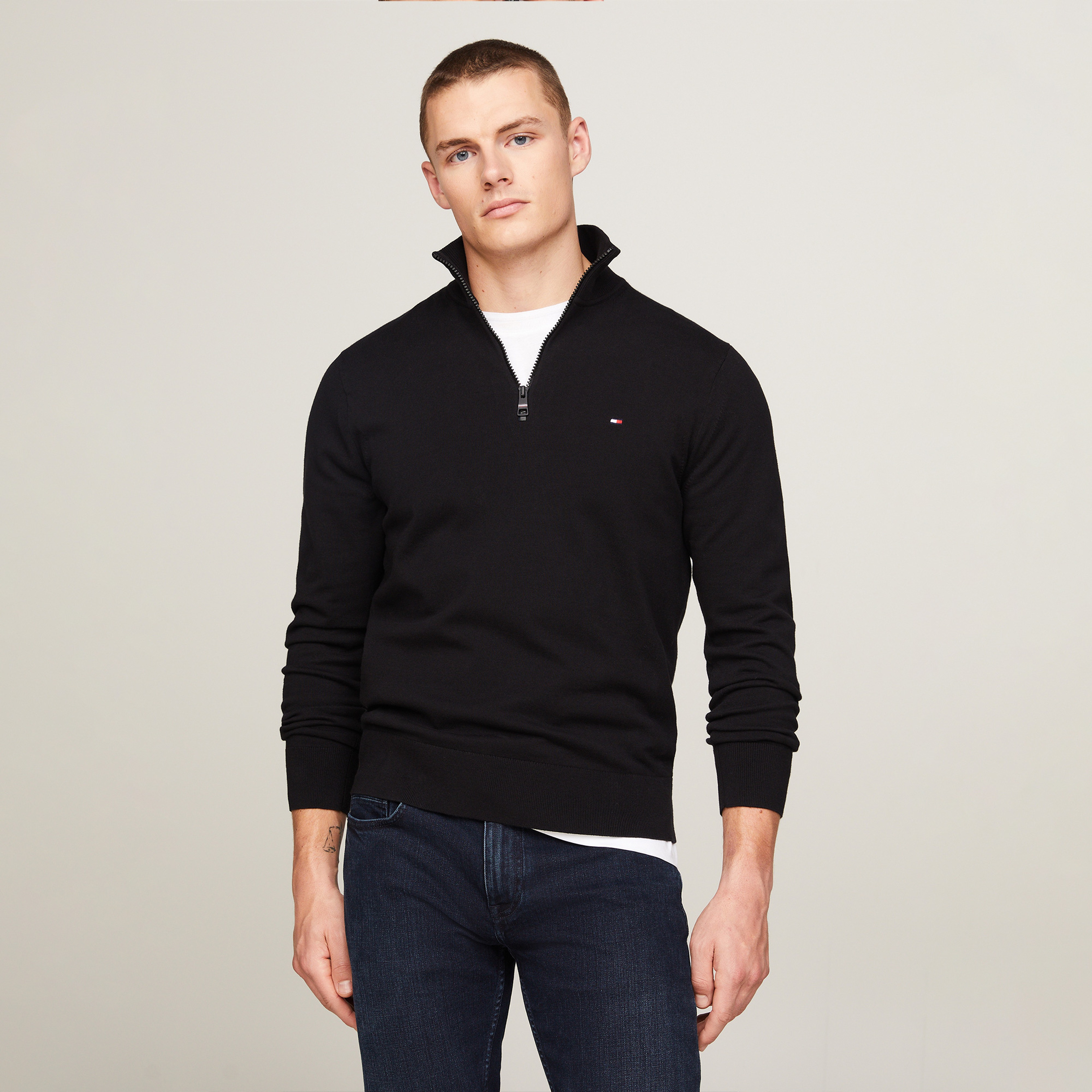 Tommy Hilfiger Erkek Siyah Triko