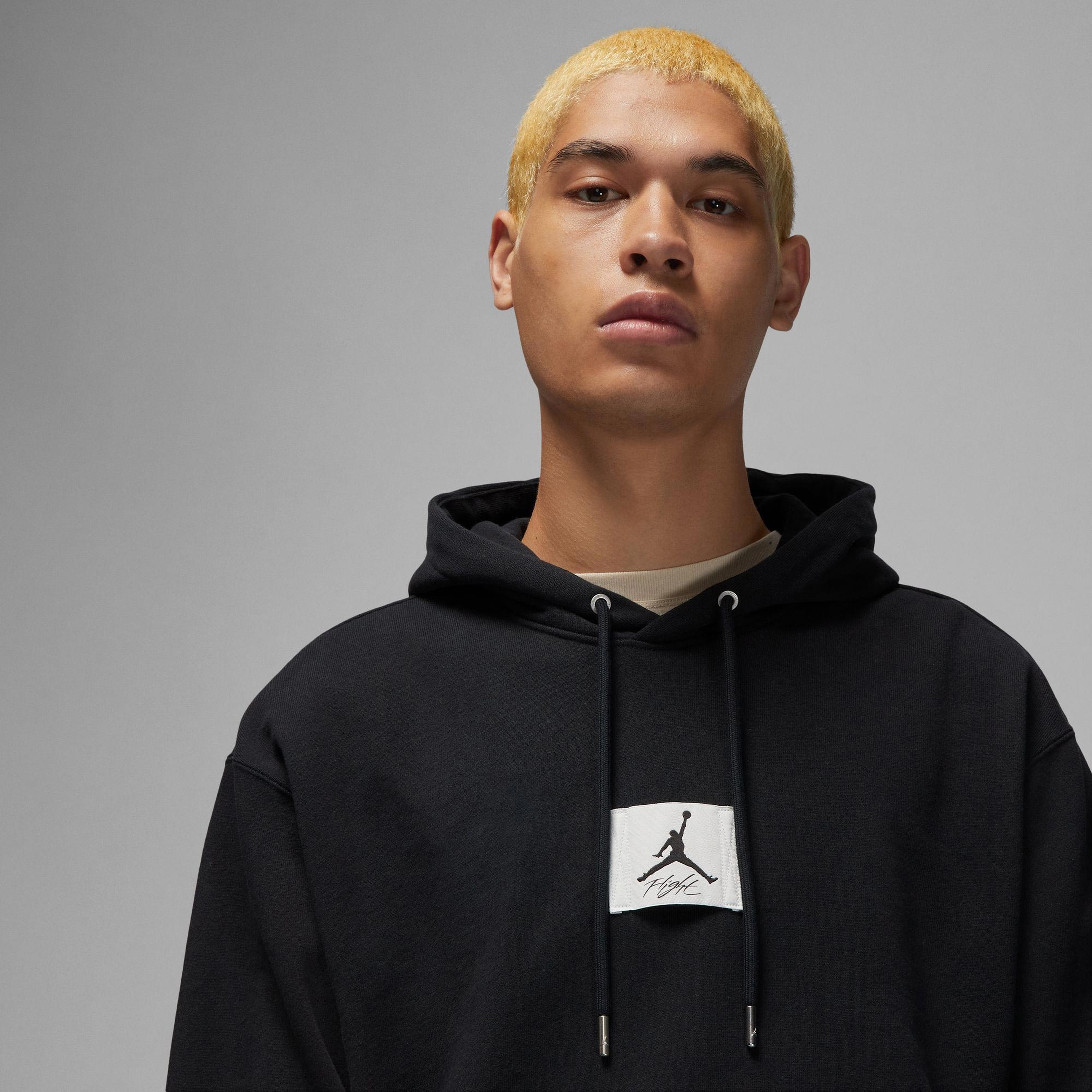 Jordan Flight Fleece Pullover Erkek Siyah Hoodie
