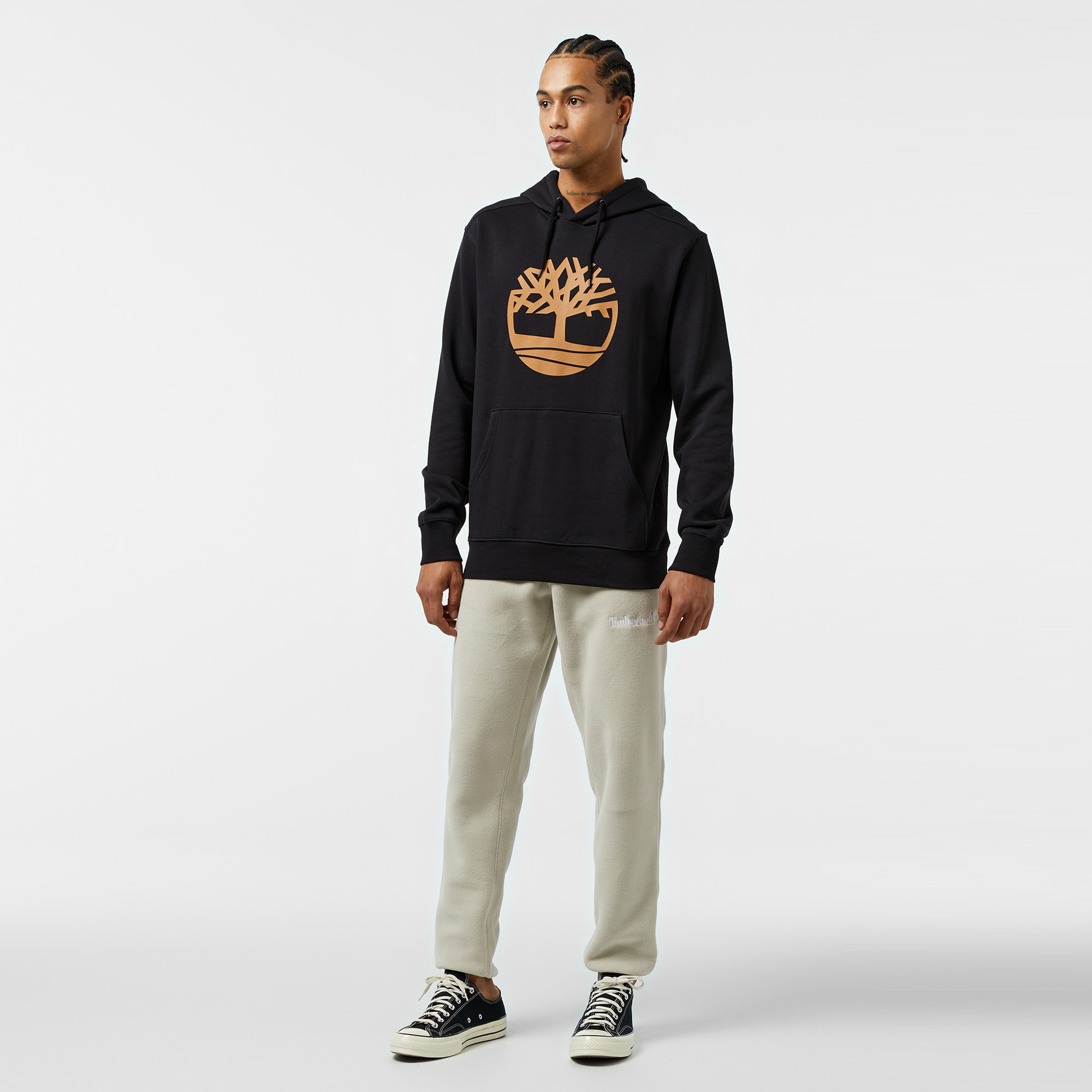Timberland Core Logo Erkek Siyah Kapüşonlu Sweatshirt