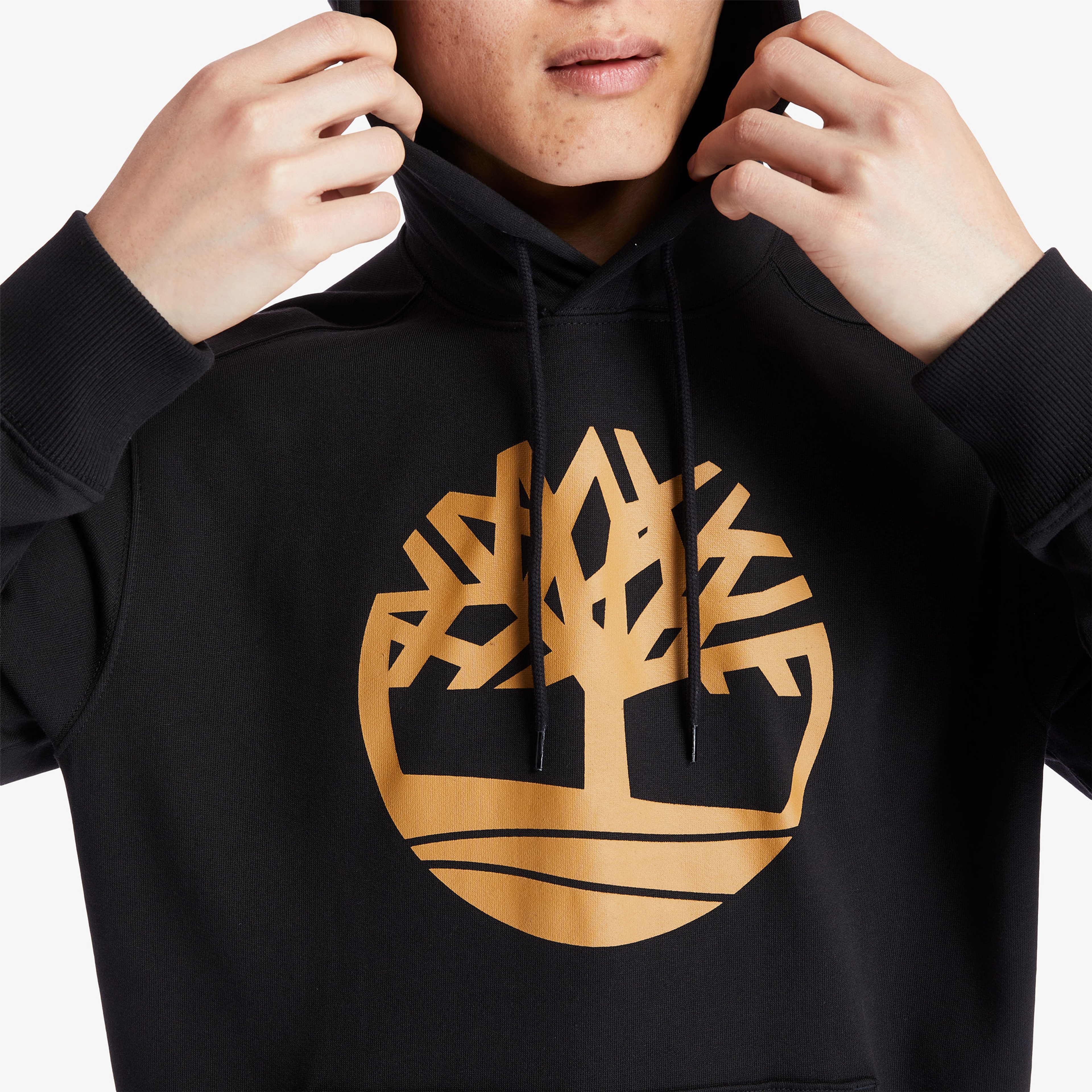 Timberland Core Logo Erkek Siyah Kapüşonlu Sweatshirt
