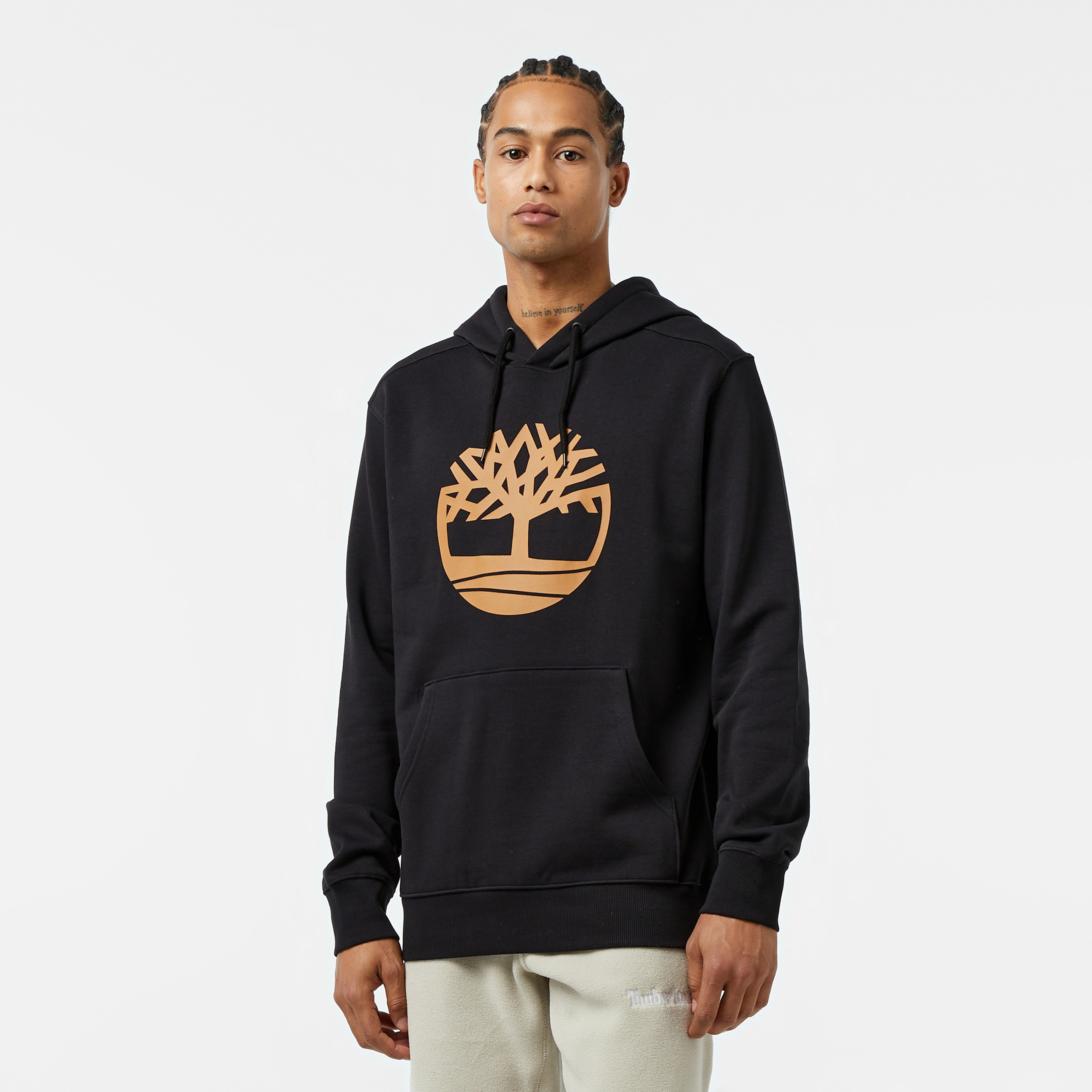 Timberland Core Logo Erkek Siyah Kapüşonlu Sweatshirt