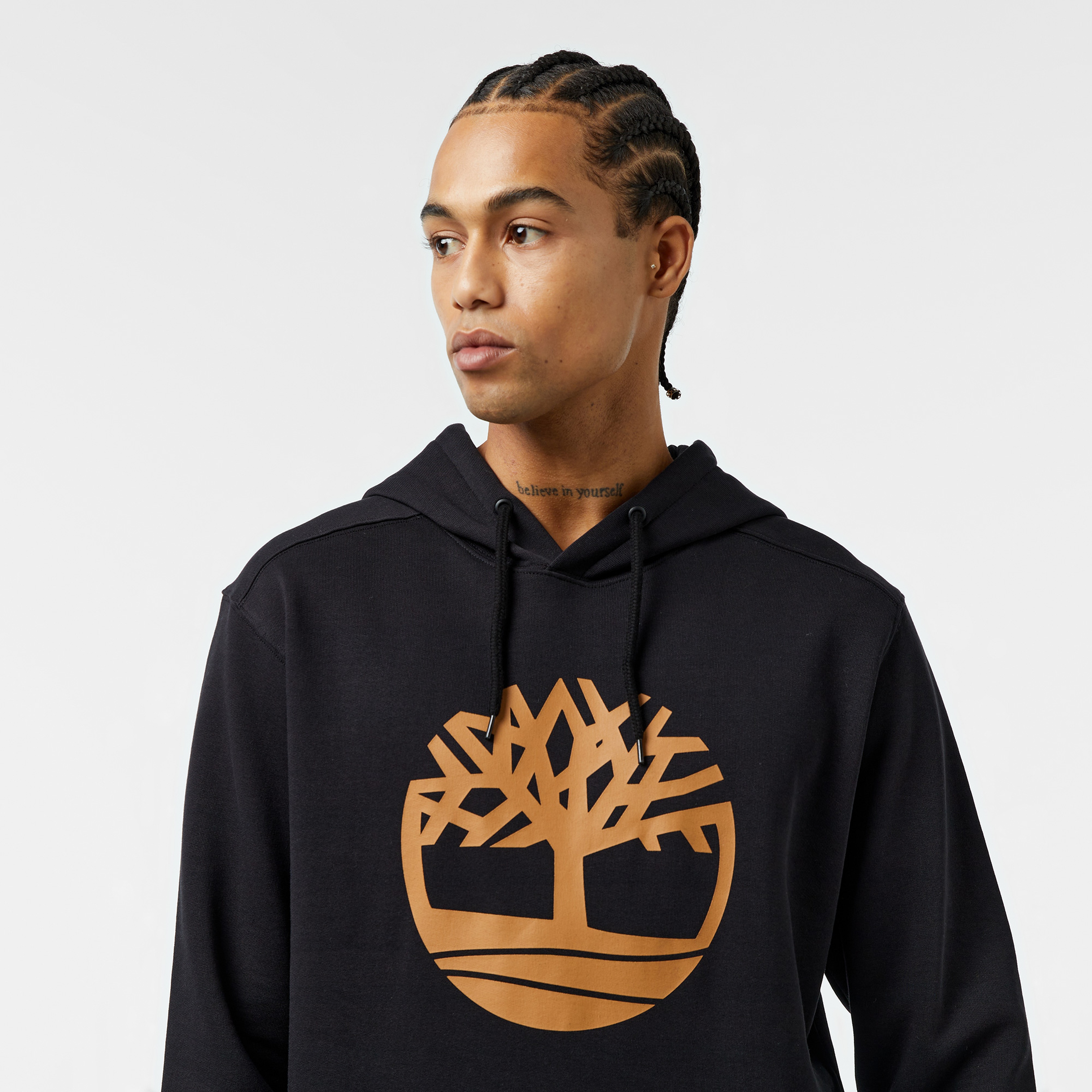 Timberland Core Logo Erkek Siyah Kapüşonlu Sweatshirt