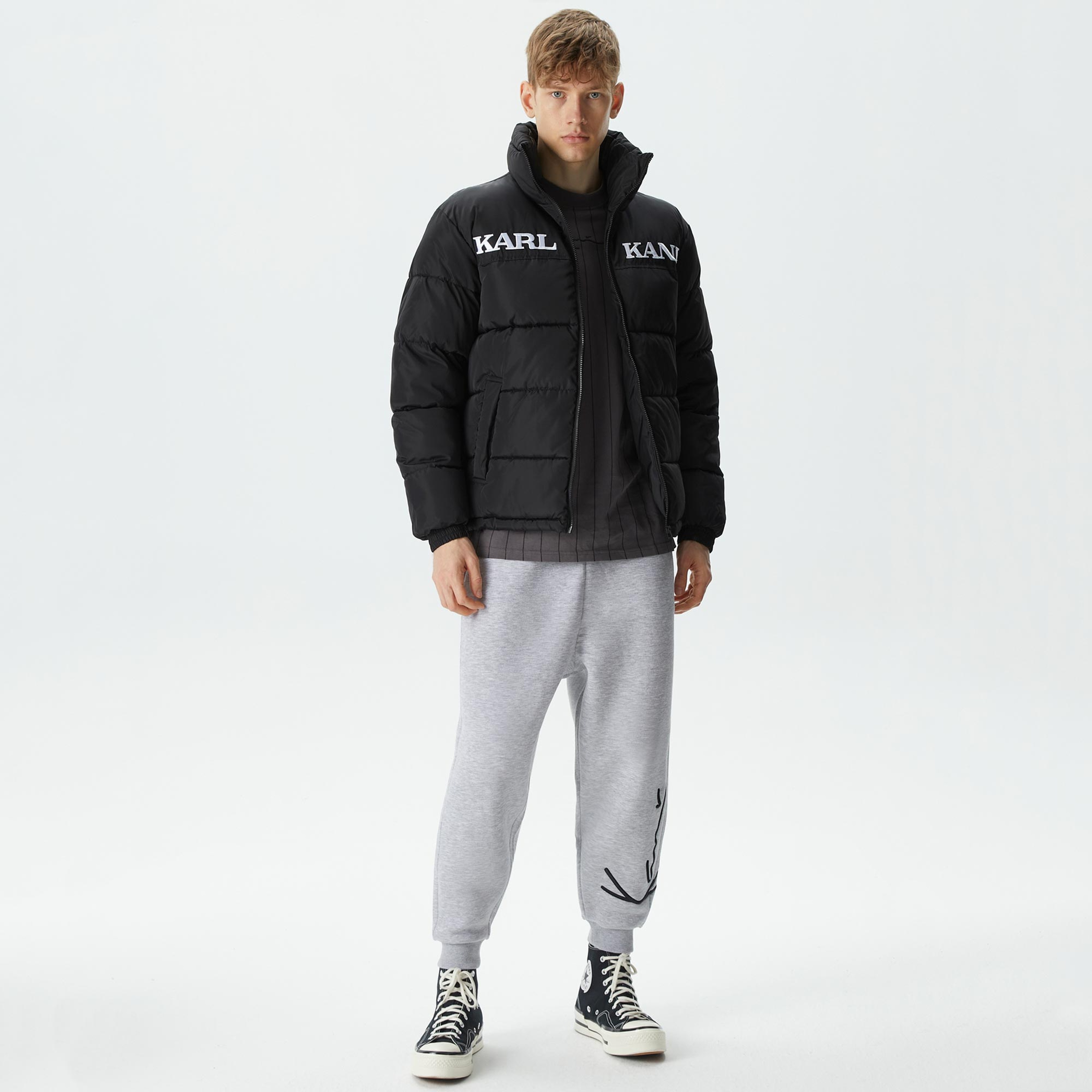 Karl Kani Retro Essential Puffer  Erkek Siyah Ceket