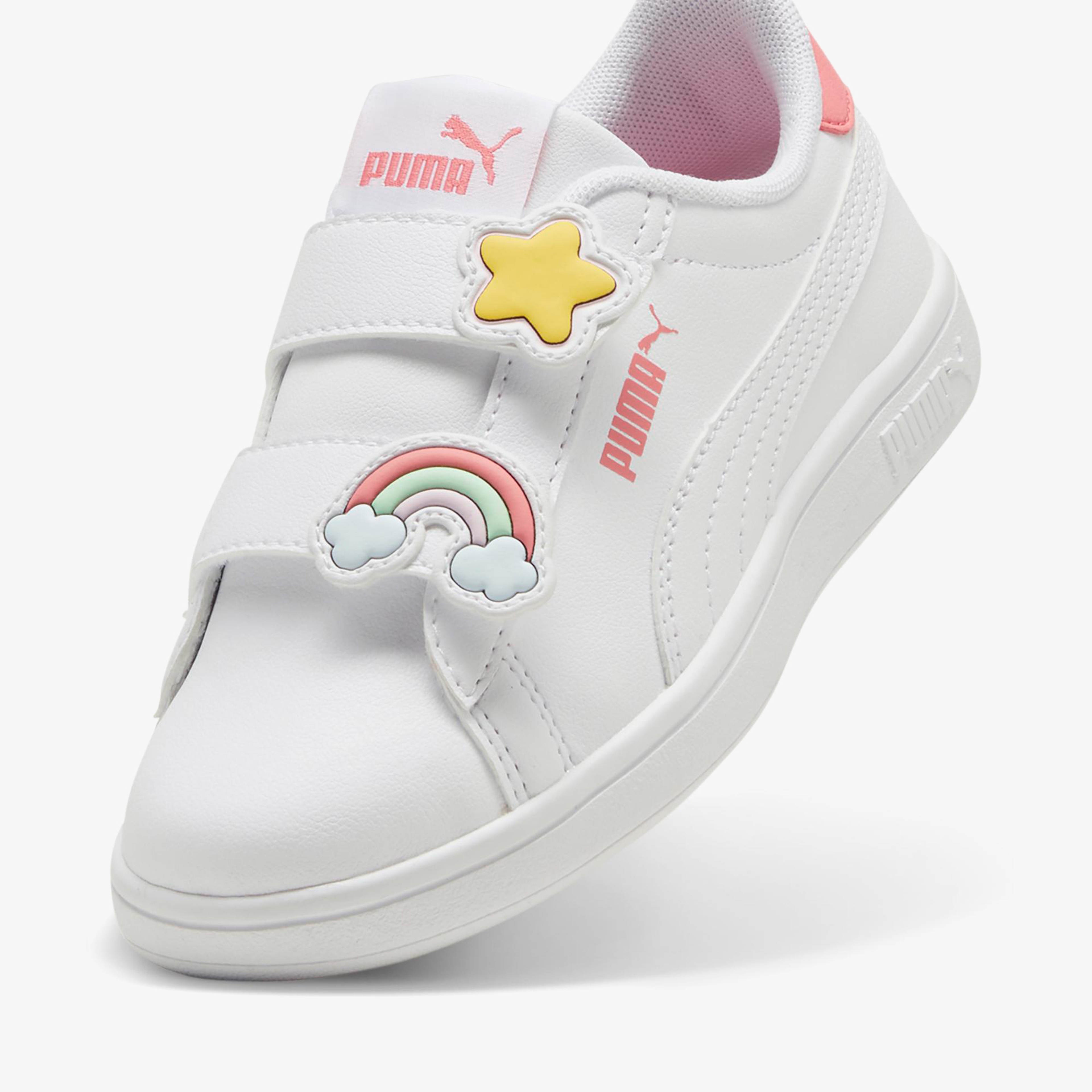 Puma Smash 3.0 Badges Çocuk Beyaz Spor Ayakkabı