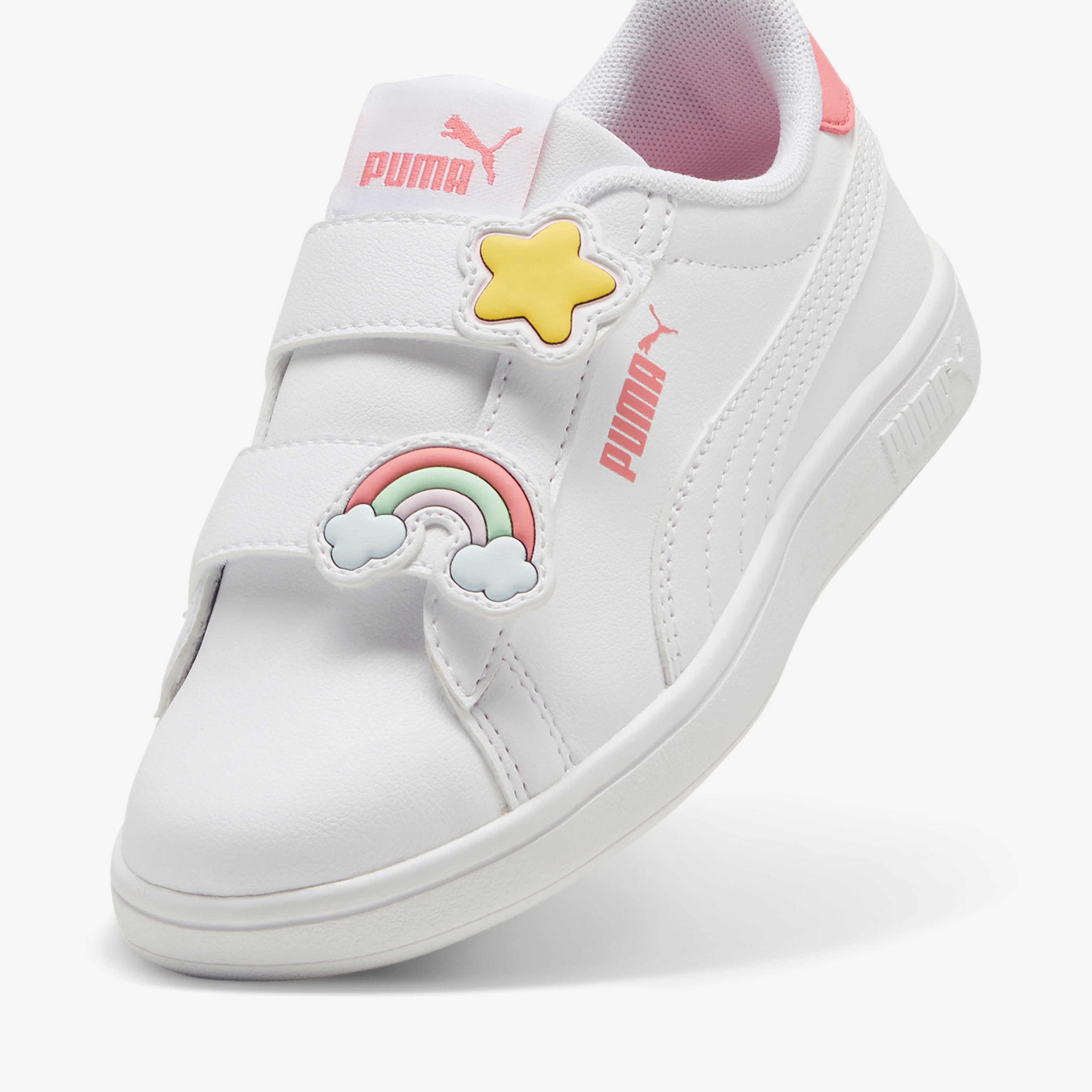 Puma Smash 3.0 Badges Çocuk Beyaz Spor Ayakkabı