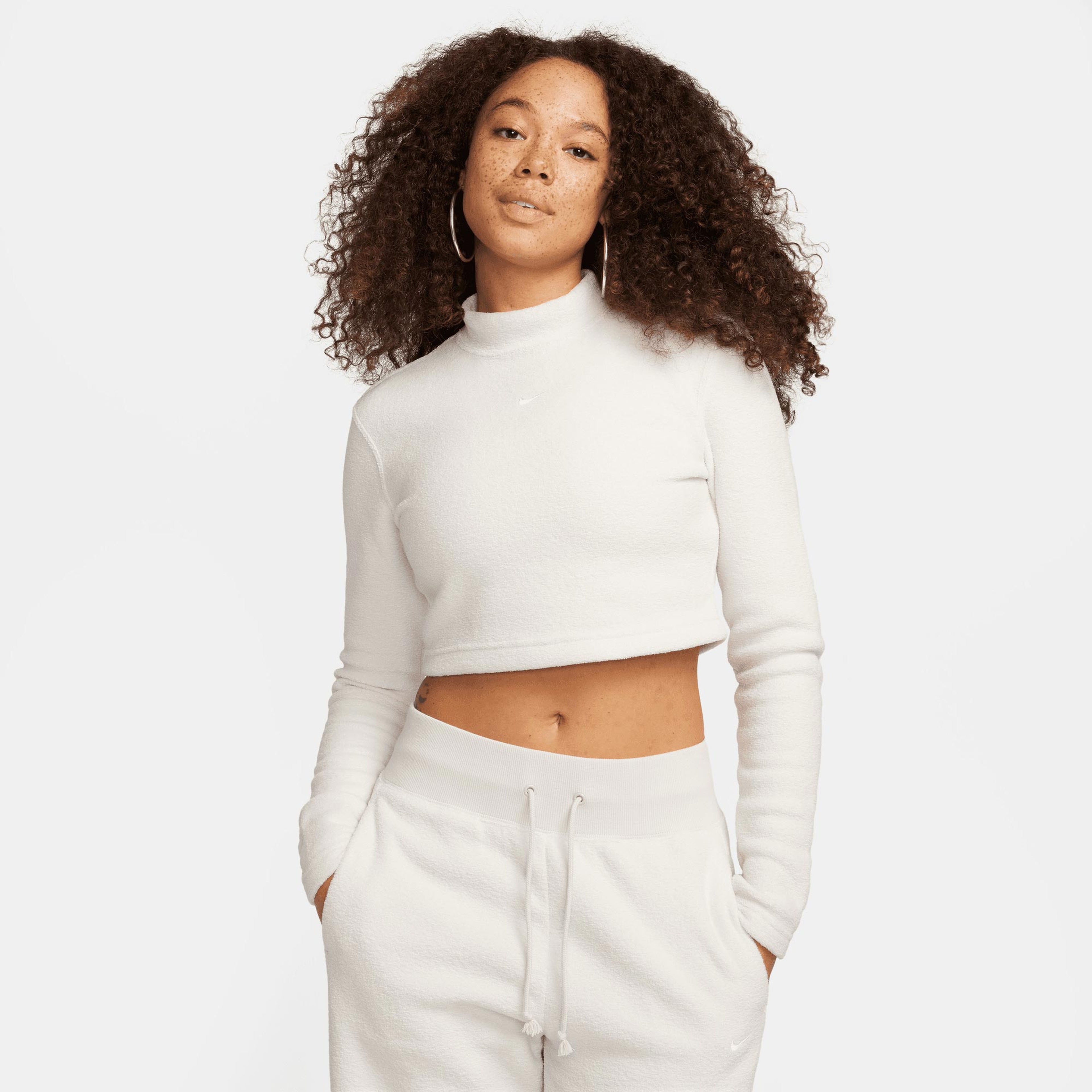 Nike Sportswear Phoenix Plush Kadın Krem Sweatshirt