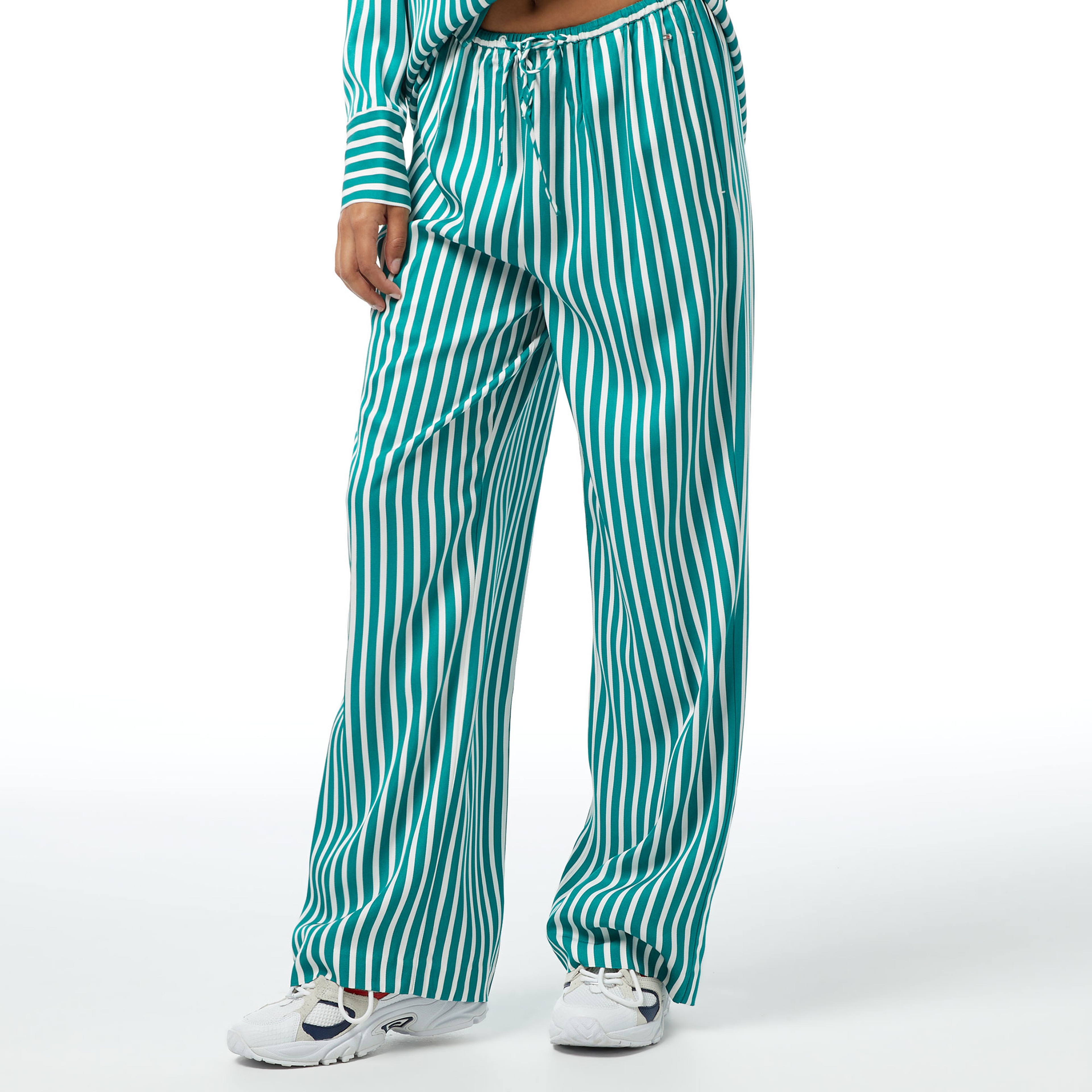 Tommy Hilfiger Fluidipell-On Kadın Yeşil Pantolon