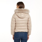 Tommy Hilfiger Gloss Down Tyra With Fur Kadın Bej Ceket