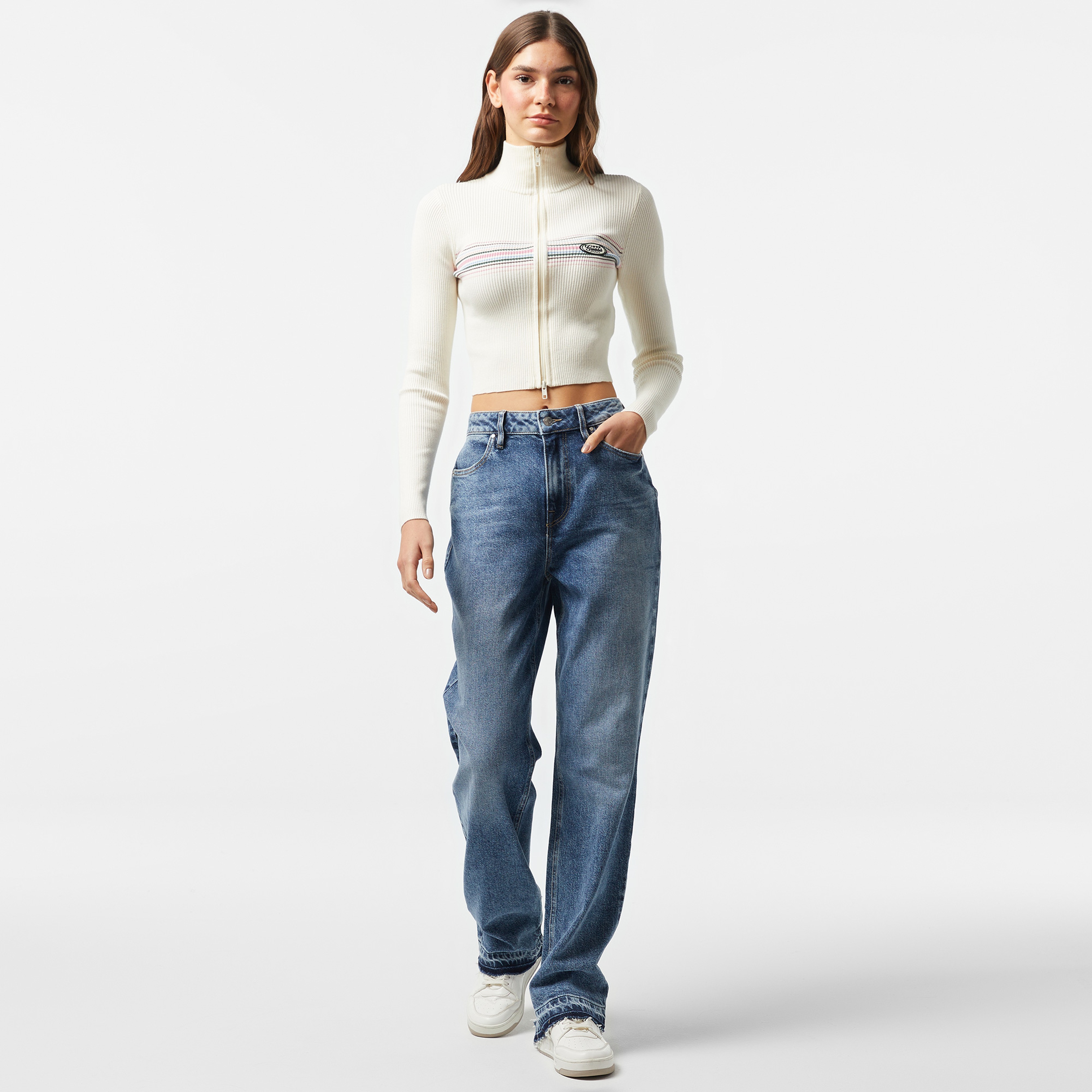 Guess Hollywood Eco Hidden Rindaco Kadın Mavi Jean