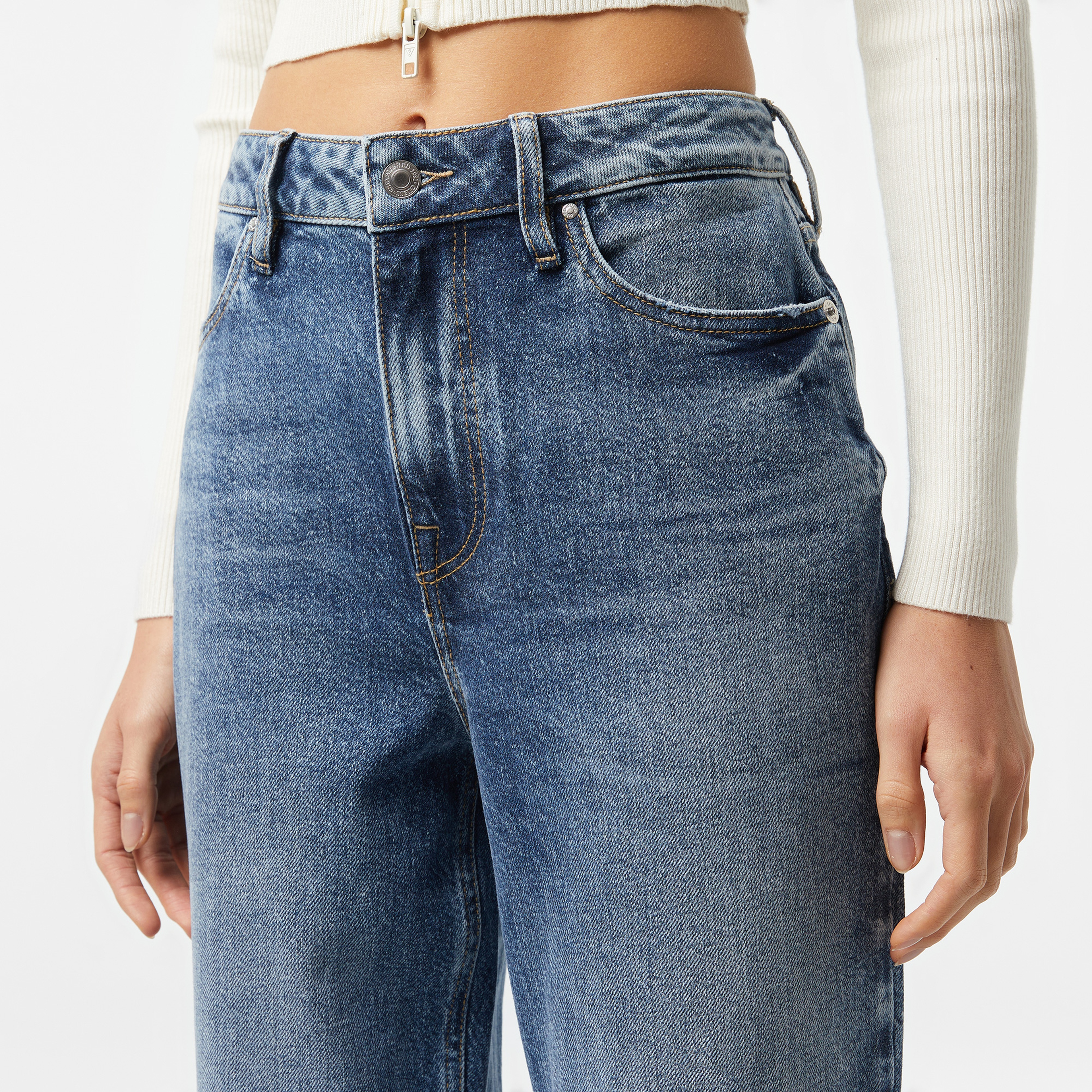 Guess Hollywood Eco Hidden Rindaco Kadın Mavi Jean
